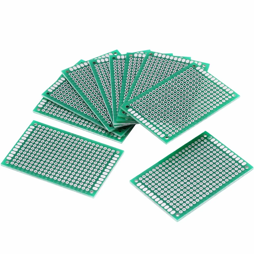 10 sztuk uniwersalna płytka drukowana 4 cm × 6 cm dwustronna płytka prototypowa płytka drukowana DIY lutowanie elektroniczne