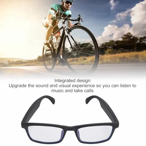 Dpofirs Inteligentne Okulary Bluetooth Audio, Okulary Unisex z Mikrofonem i Głośnikiem, Blokujące Niebieskie Światło, Jasny Kolor
