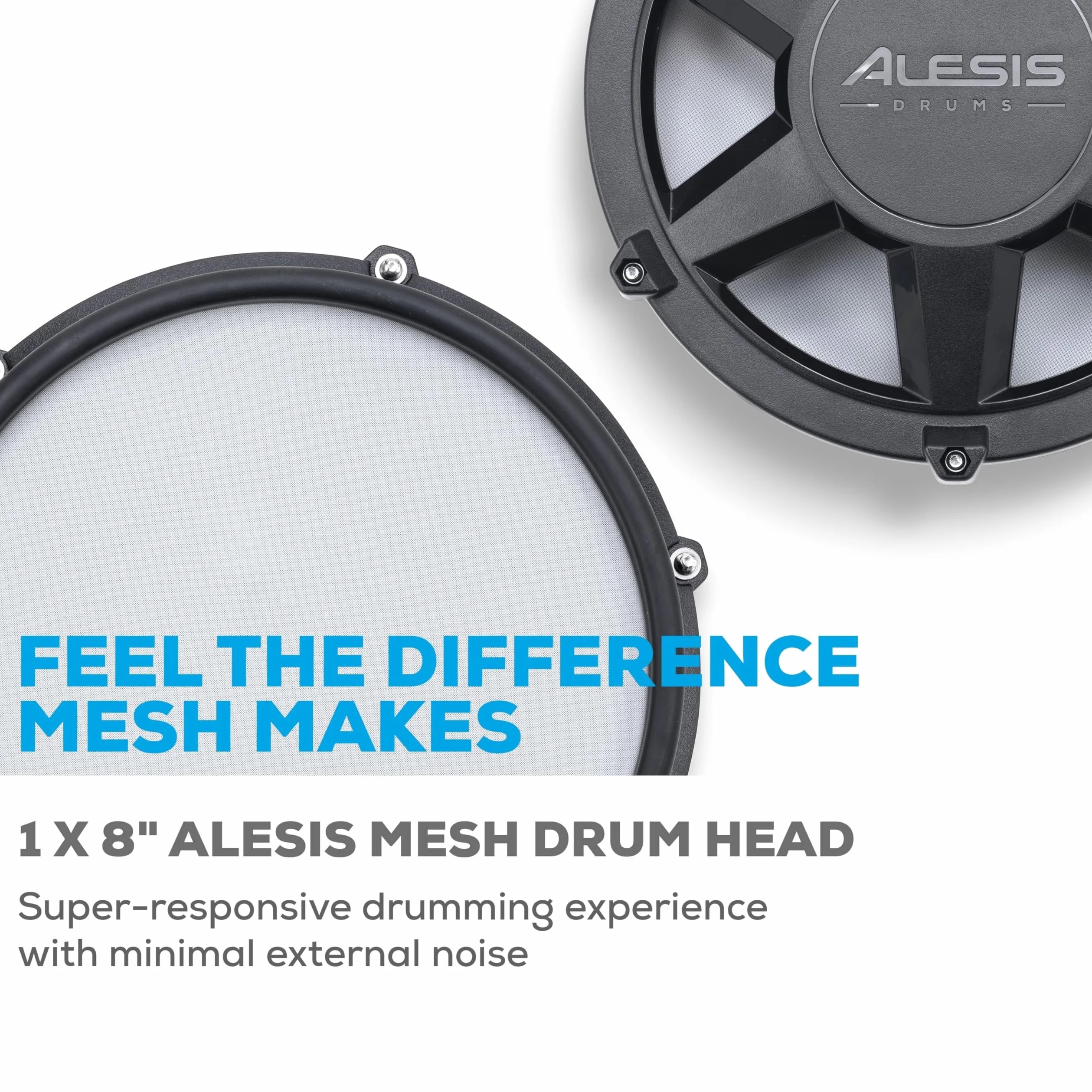 Alesis Zestaw Dodatków Drums Nitro Max - Dodatki do Perkusji Elektrycznej Nitro Max: Siatekowy Tom i 10-Calowy Talerz z Funkcją Choke i Kable Połączeniowe
