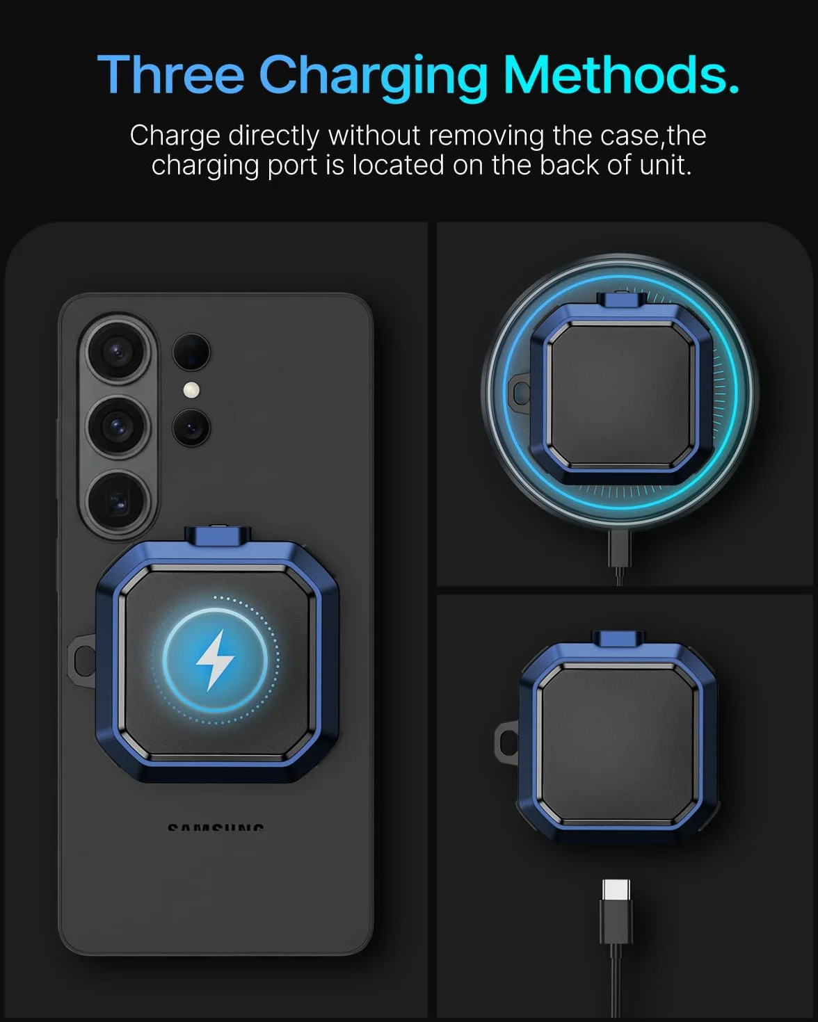 Kompatybilne z Samsung Galaxy Buds 4/4 Pro (2026) Etui, obudowa z zamkiem bezpieczeństwa w designie z włókna węglowego, zestaw do czyszczenia i zaczep karabińczyk dla Galaxy Buds 4 Pro-Niebieski