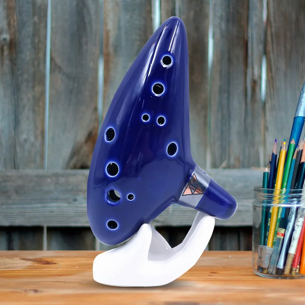 Alnicov Ocarina, 12-otworowa Alto C Ocarina z podstawką i torbą ochronną, niebieska