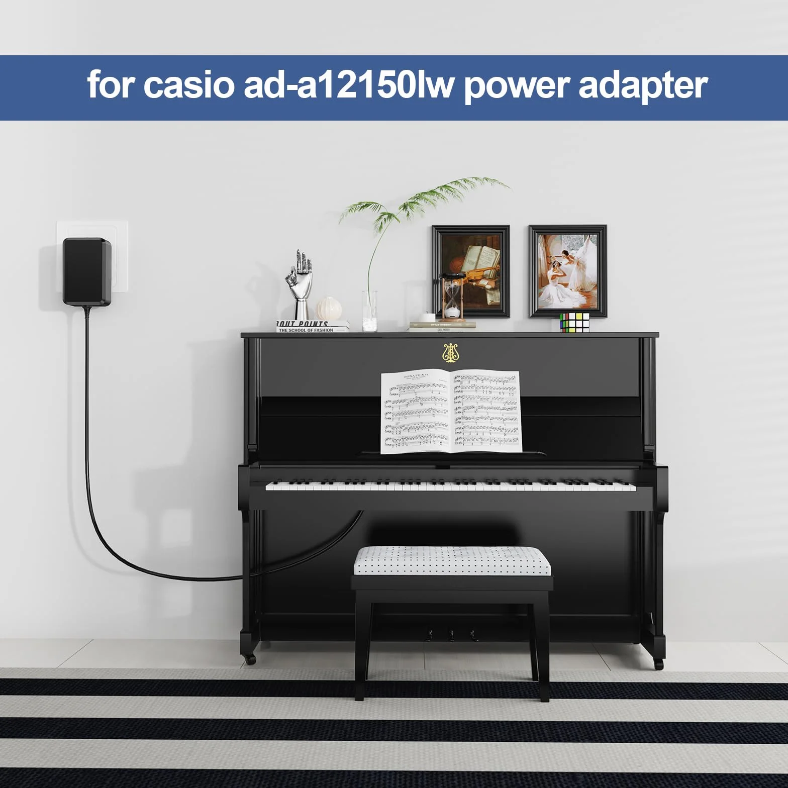 Casio Privia AC na DC adapter do AD-A12150LW, AD-A1215LW, PX-130, PX-350, PX-160, PX-150, CDP-120, 6000, 7200