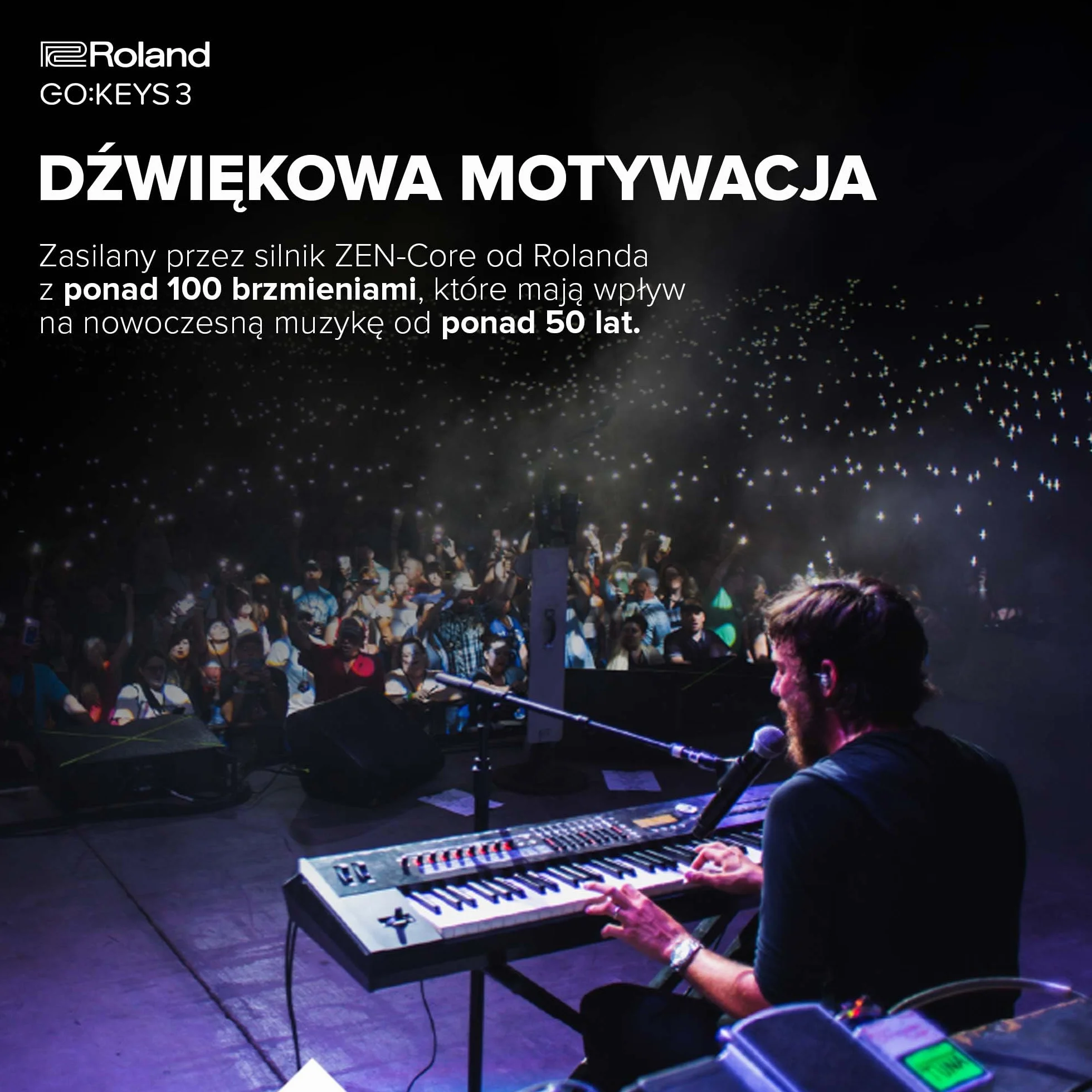 Roland GO:KEYS 3 Keyboard do Tworzenia Muzyki, 61-Klawiszowa Klawiatura, Silnik ZEN-Core z ponad 1000 Wbudowanymi Dźwiękami, Wbudowane Głośniki Stereo - Ciemnoczerwony