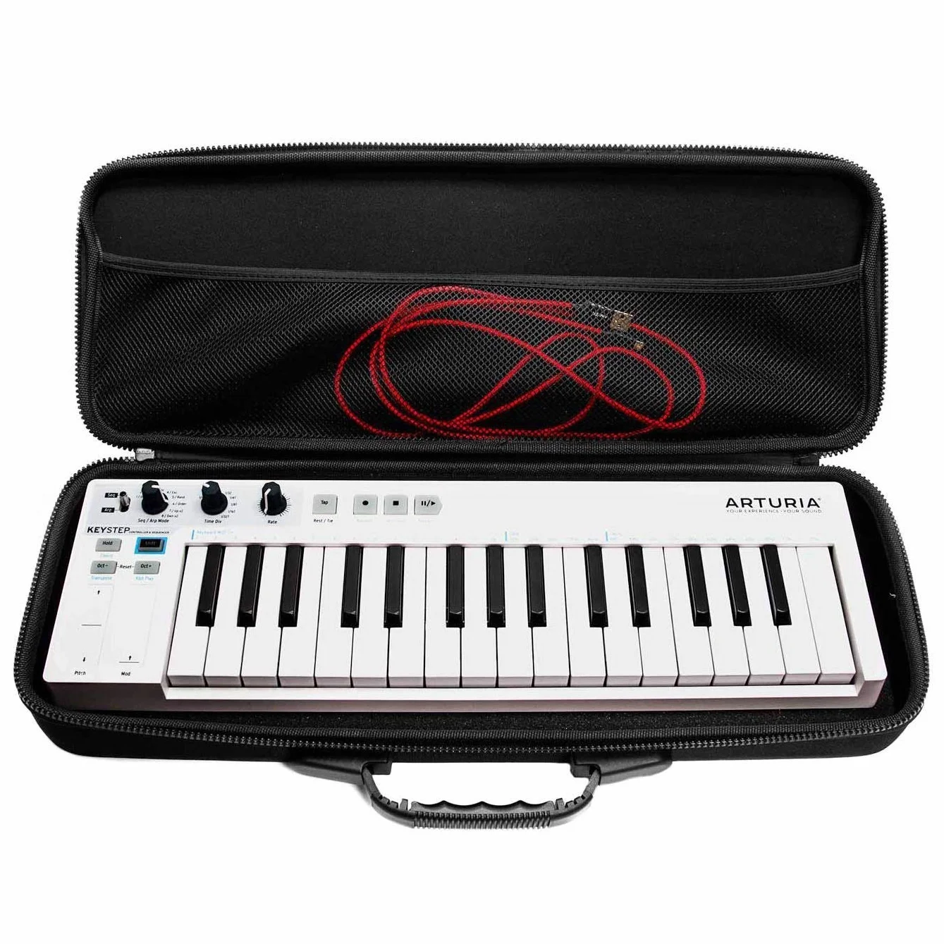 Analog Cases PULSE Case do Arturia KeyStep Pro lub porównywalnych syntezatorów (futerał transportowy z wytrzymałego, profilowanego tworzywa EVA/nylonu, zintegrowana torba z siatki), czarny.
