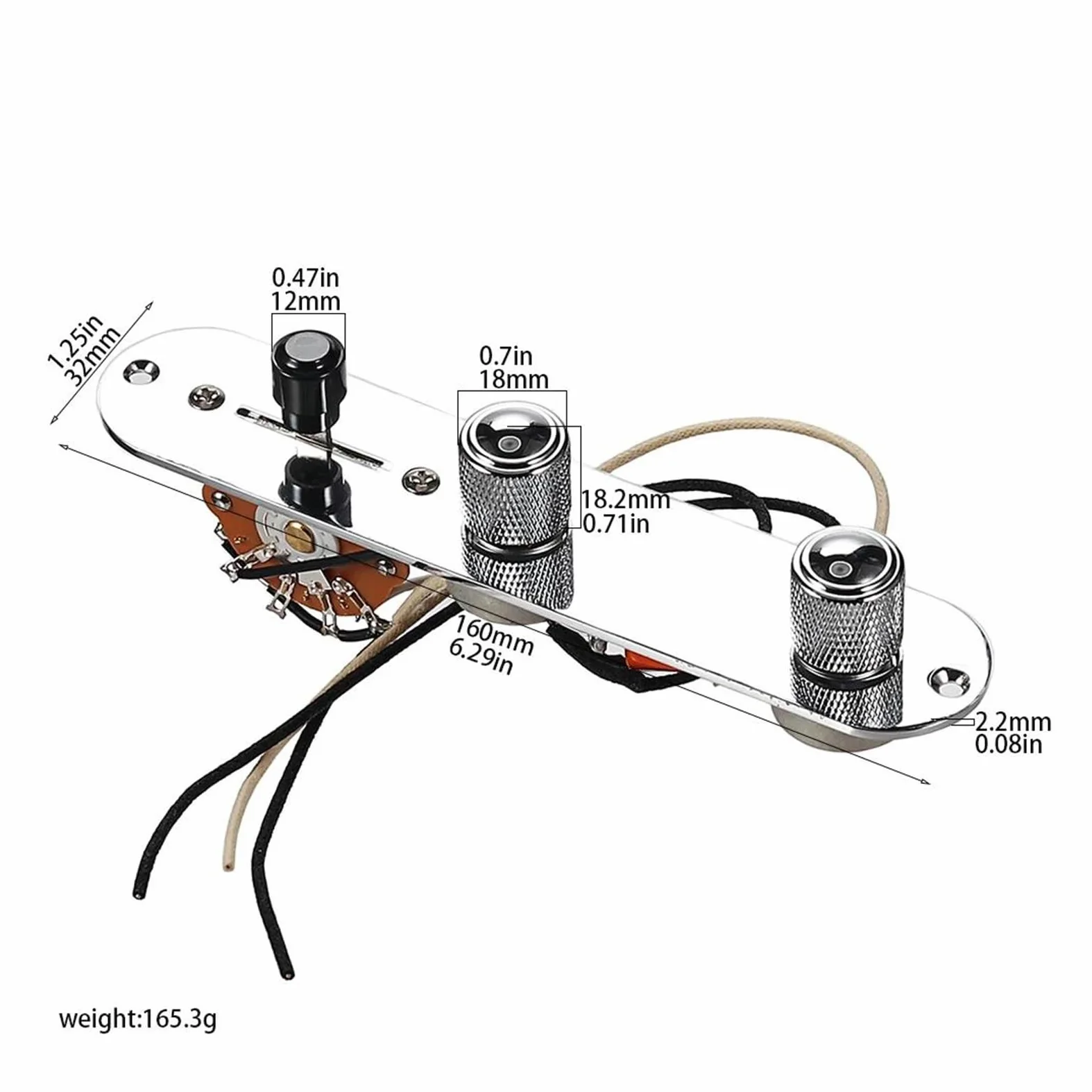 Panel Sterowania Gitarą Elektryczną Z Okablowaną Trójpozycyjną Wiązką Przewodów I Potencjometrem 250 K