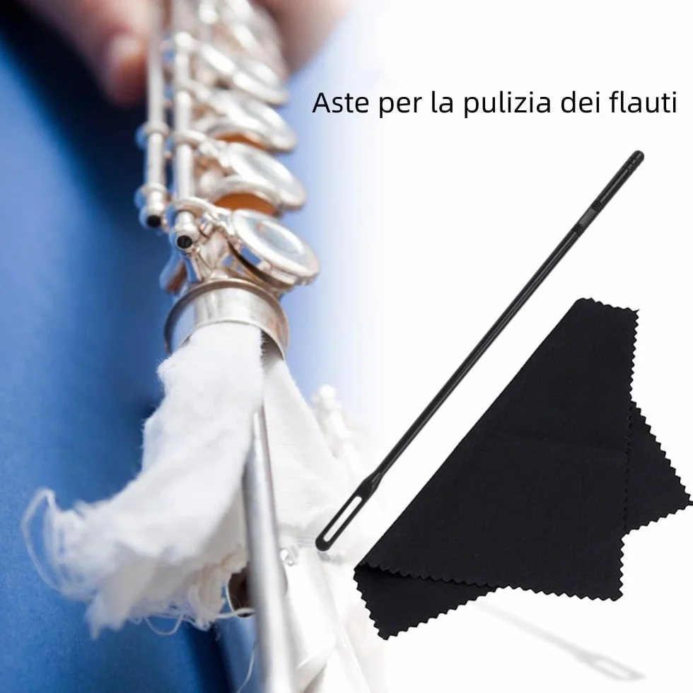 Northog Zestaw do czyszczenia flet 4 sztuki ściereczki czyścić, 2 sztuki pręta do czyszczenia fletów
