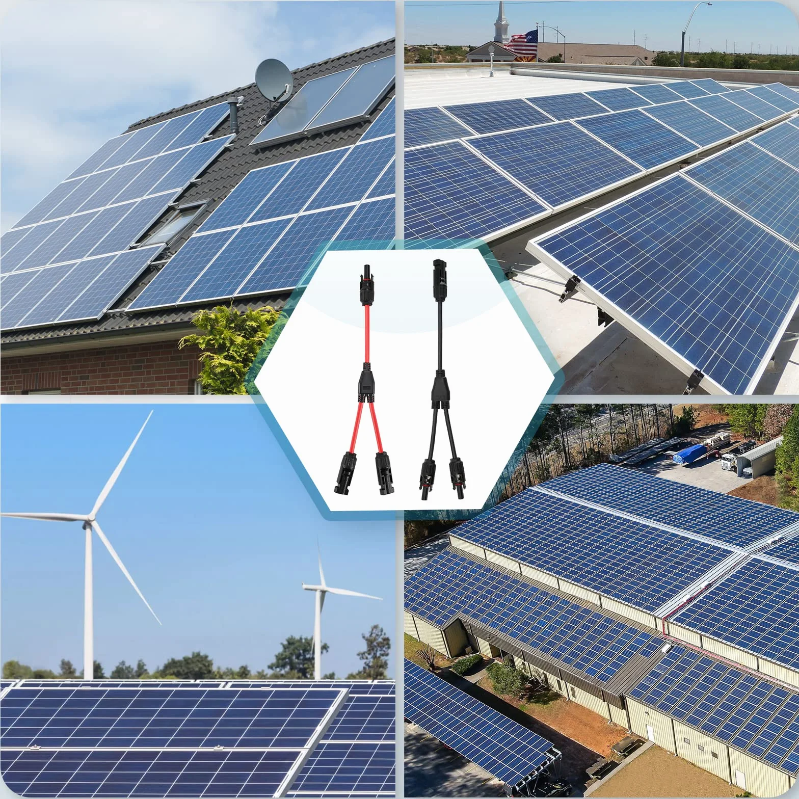 Thlevel Solarny rozdzielacz Y rozdzielacz równoległy adapter złącza MMF i FFM 1 para złączy fotowoltaicznych, przedłużacze panelu, gniazdo dystrybutora, 4 mm²