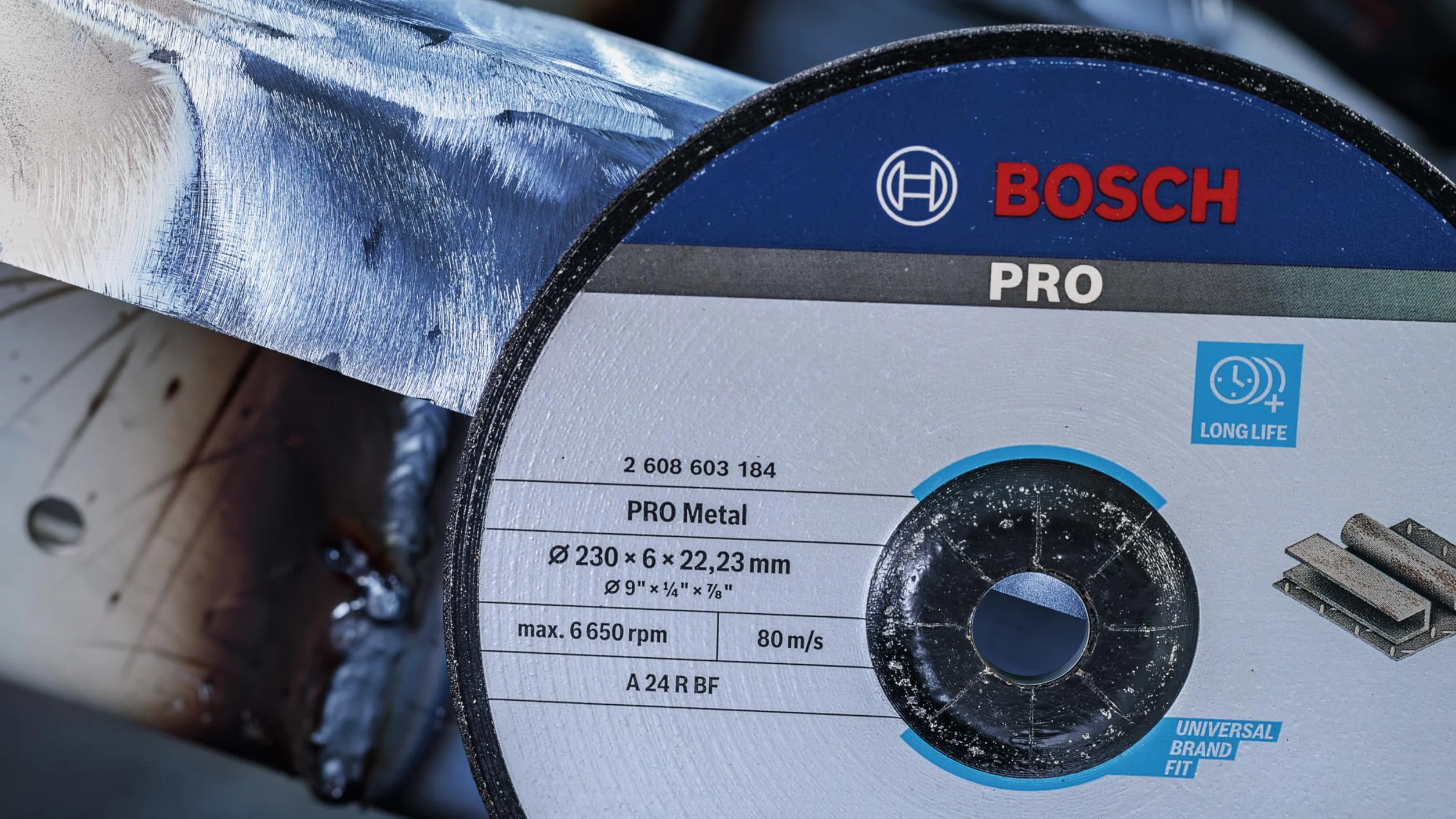 Bosch 1 x PRO Metal Longlife tarcza szlifierska do dużych szlifierek kątowych i otwór 22,23 mm (do stali, Ø 180 mm, profesjonalne akcesoria, duża szlifierka kątowa)