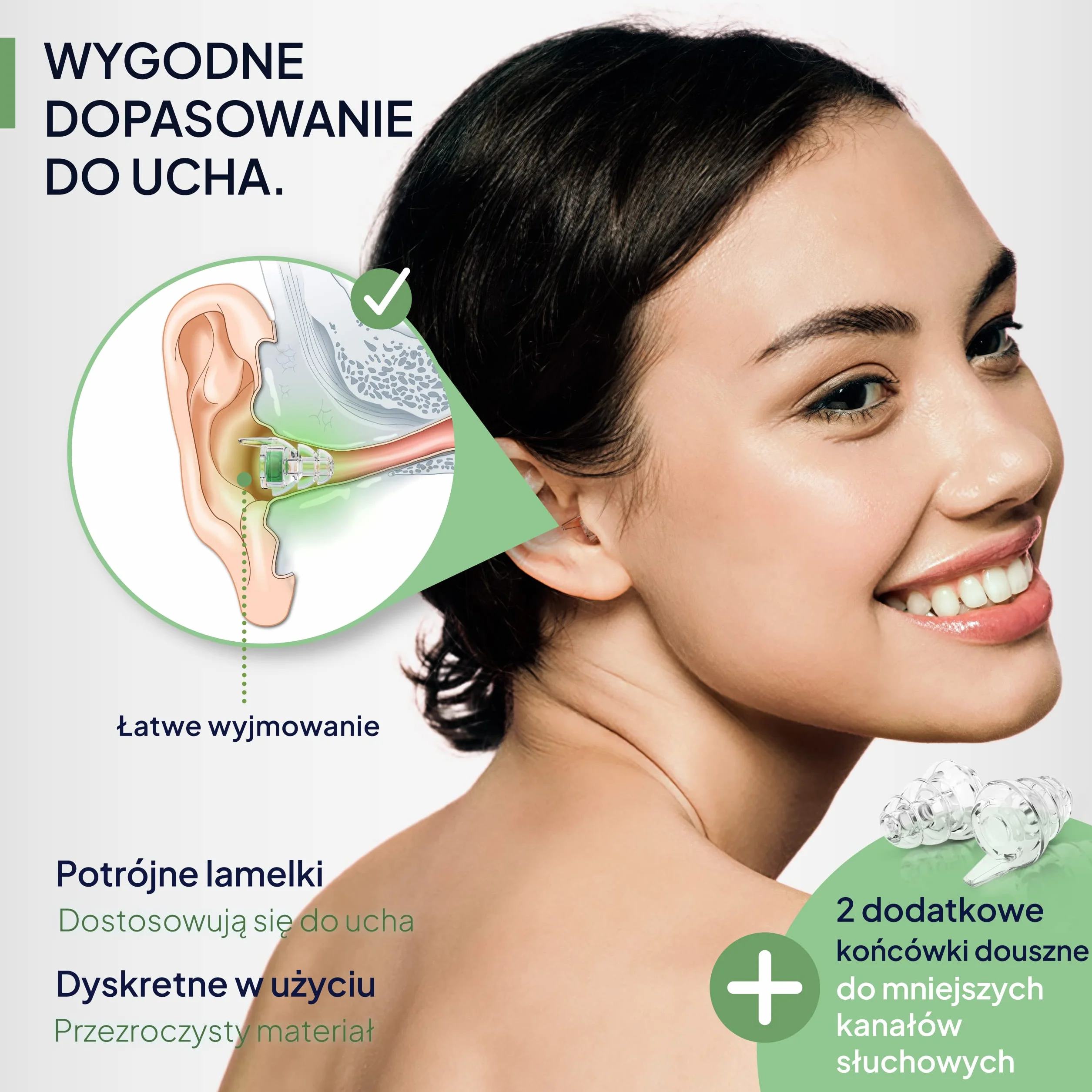 Senner MusicPro - ochronniki słuchu na festiwale, koncerty i dyskoteki, aluminiowy pojemnik, zielony/przezroczysty - zatyczki do uszu/ochrony słuchu dorośli