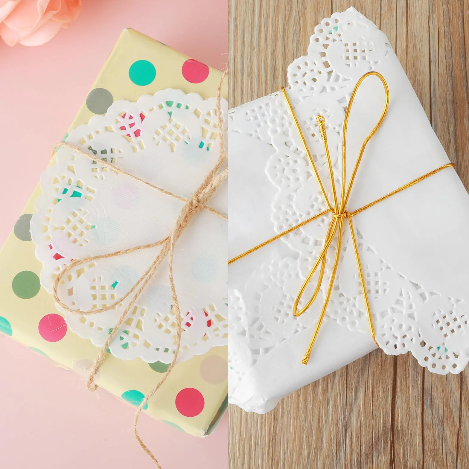 Jeffdad 150 szt. papierowych serwetek w różnych rozmiarach – 11,4 cm / 16,5 cm / 21,5 cm do żywności, stołów, talerzy, ciast, deserów, rękodzieła