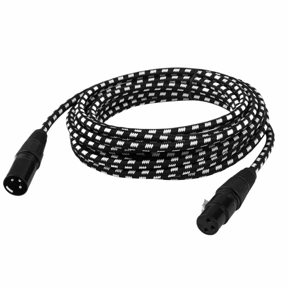 Pleciony kabel XLR męski na żeński M/F 3-pinowy Ja-ck Multi-Shielding OFC, miedziany, do miksera mikrofonowego, 1 m, 2 m, 300 cm, 5 m, 10 m, 15 m, 20 m