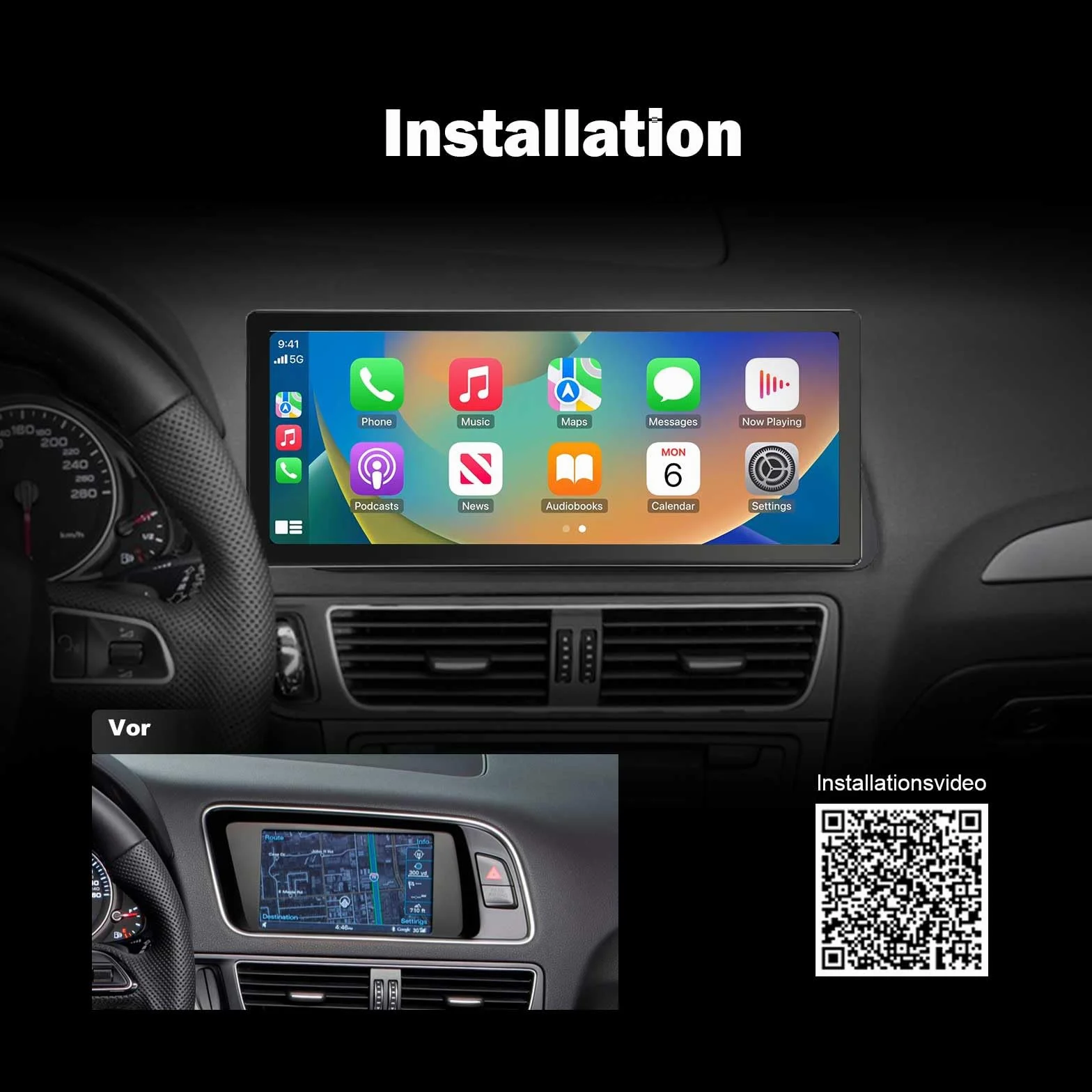 Erisin 10,25" 8-rdzeniowy 4 GB + 64 GB Android 13.0 radio samochodowe, nawigacja GPS do Audi Q5 (2009-2017), wysoka konfiguracja, obsługuje CarPlay IPS Touch Screen OEM radio Bluetooth DAB+ Android