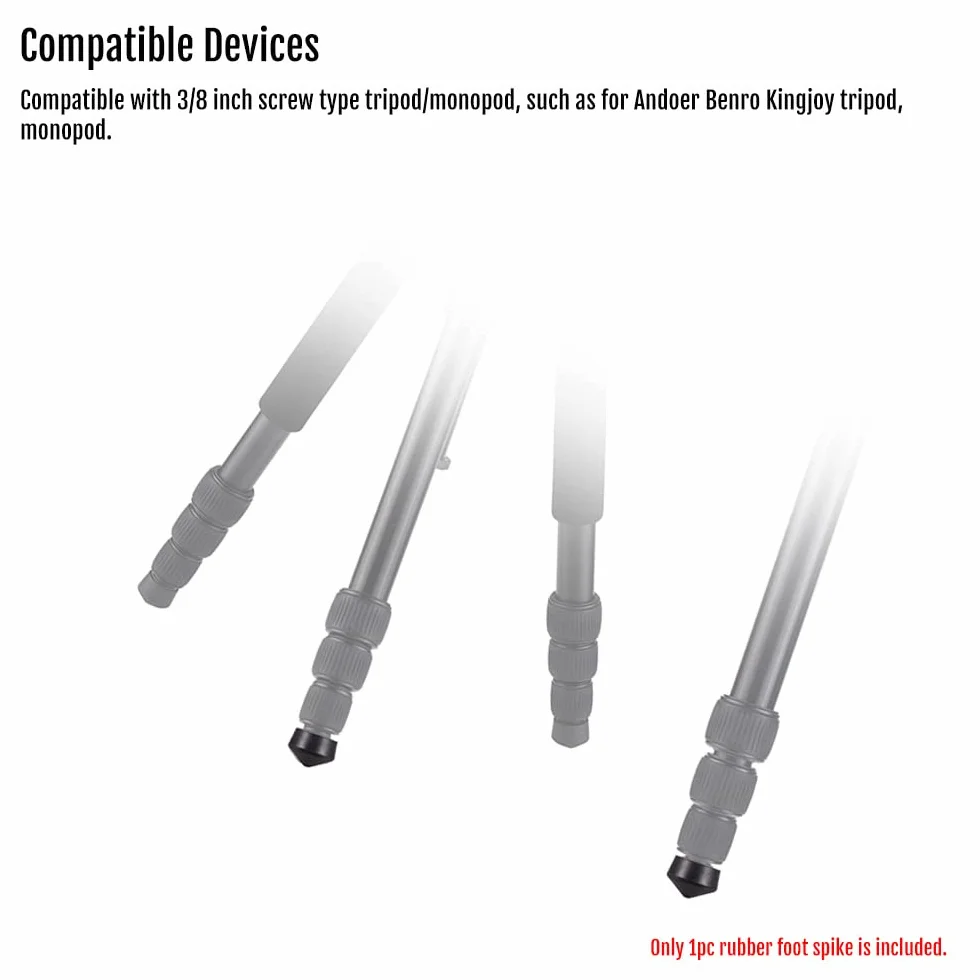 Zestaw 3 uniwersalnych antypoślizgowych 3/8 cala statyw monopod gumowy kolce nożne do Andoer Benro Gitzo Manfrotto statyw monopod
