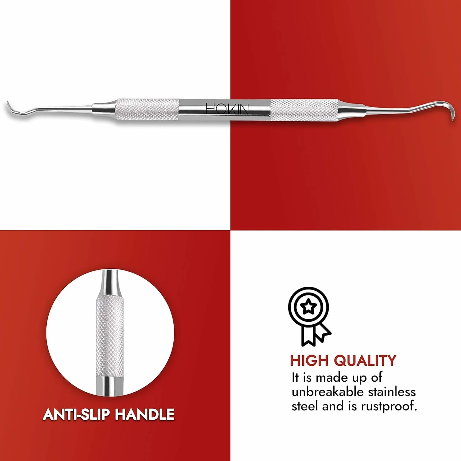 Zestaw do czyszczenia zębów HOKIN Plaque Remover Dental Care Kit Zestaw do pielęgnacji zębów Narzędzia stomatologiczne ze stali nierdzewnej dla mężczyzn, kobiet, dzieci i zwierząt domowych (1)