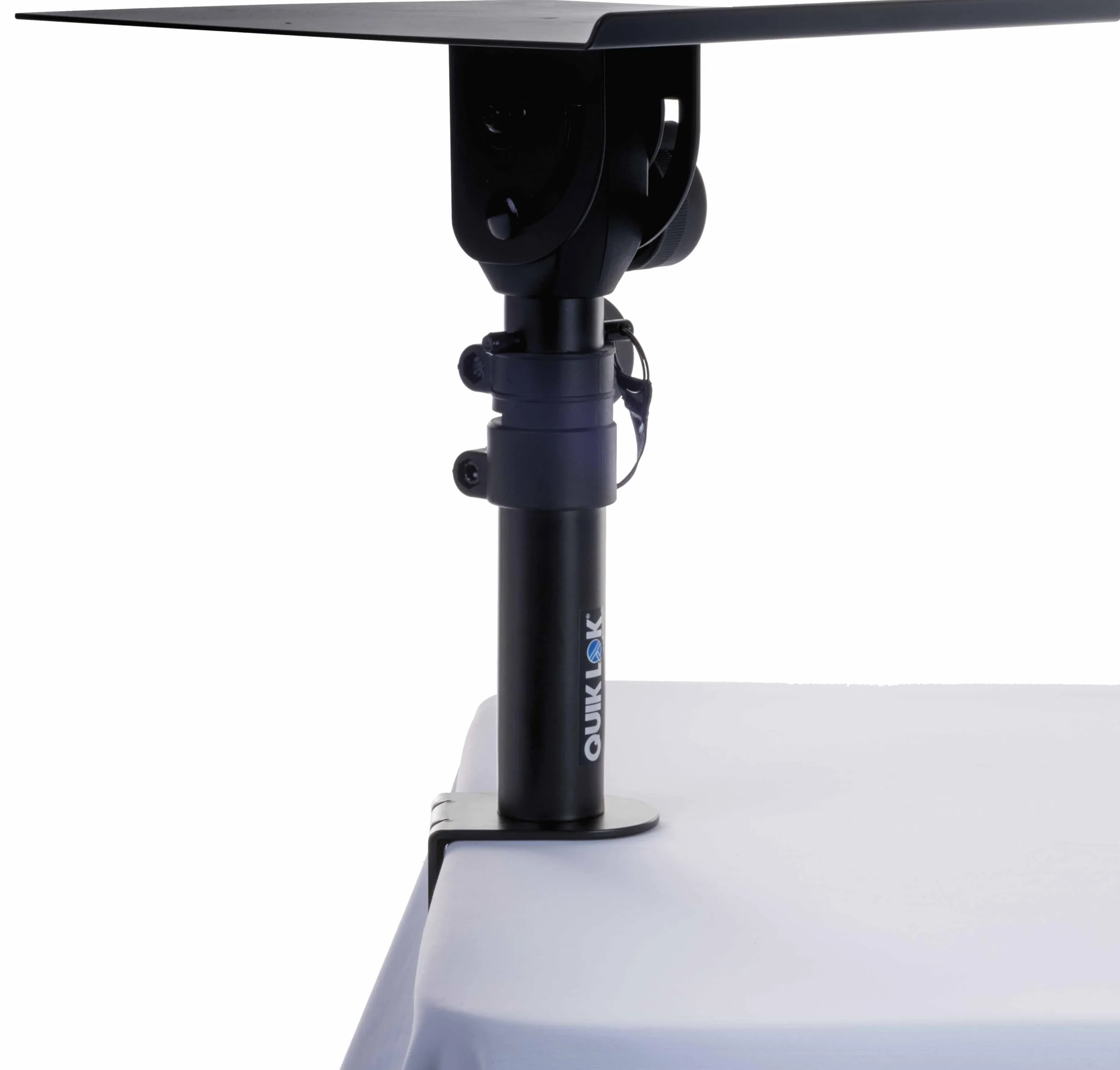 QUIK LOK - MSC/001 WIELOFUNKCYJNY STAWKA Z CLAMP, wielofunkcyjny stojak na stół, z zaciskiem mocującym, płyta górna 25 cm x 29 cm, z gumowymi paskami, kolor czarny