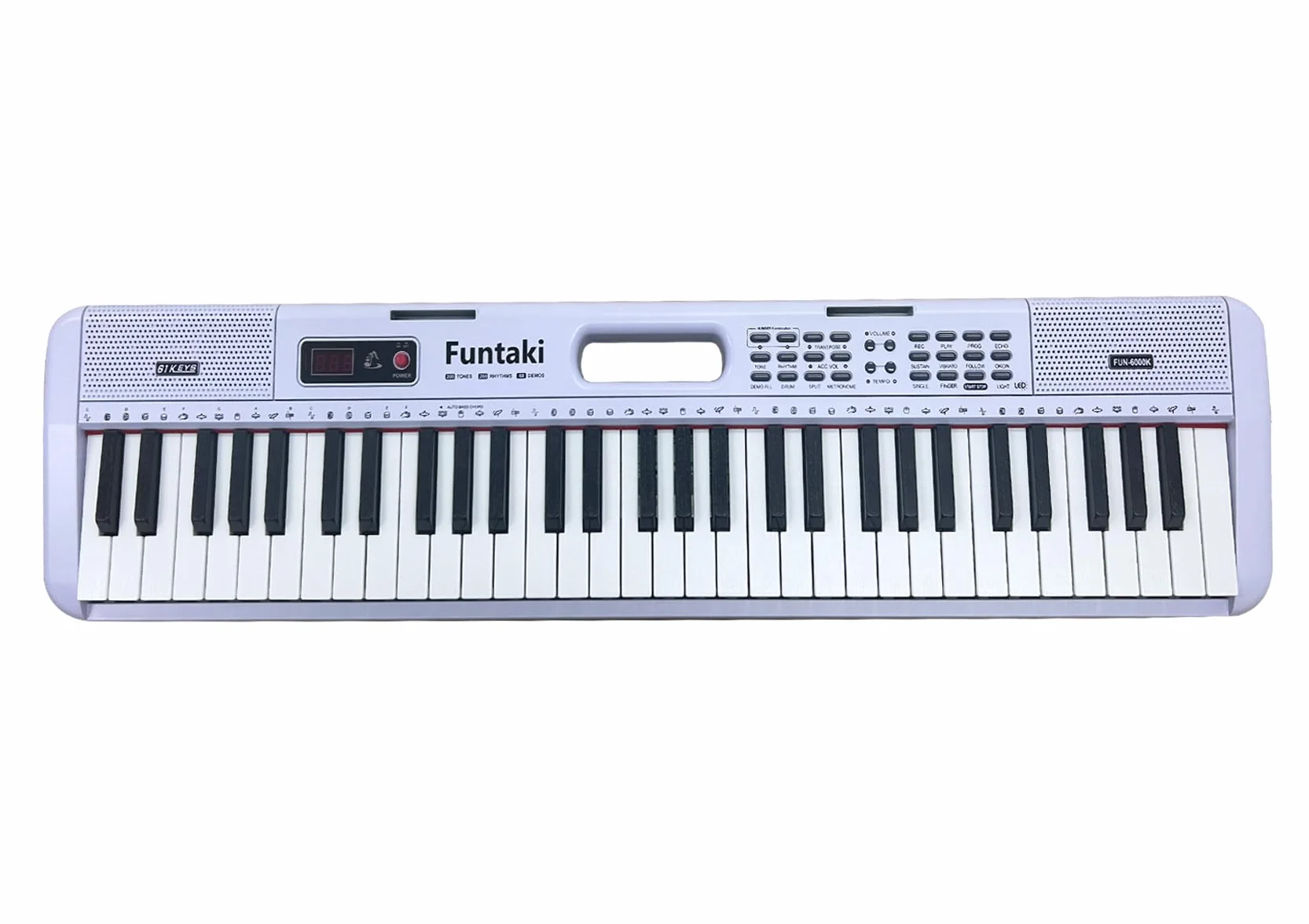 61-klawiszowy elektroniczny pianino z klawiaturą dla dorosłych i dzieci z podświetlanymi klawiszami, łączność MIDI i tryby nauki - idealne fortepian dla początkujących