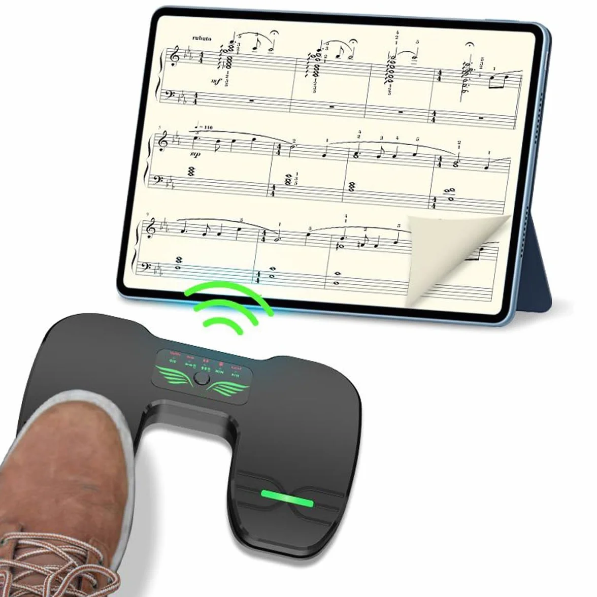 Tiardey Bluetooth Page Turner Bezprzewodowy pedał gitarowy do nut USB Akumulatorowy przełącznik nożny