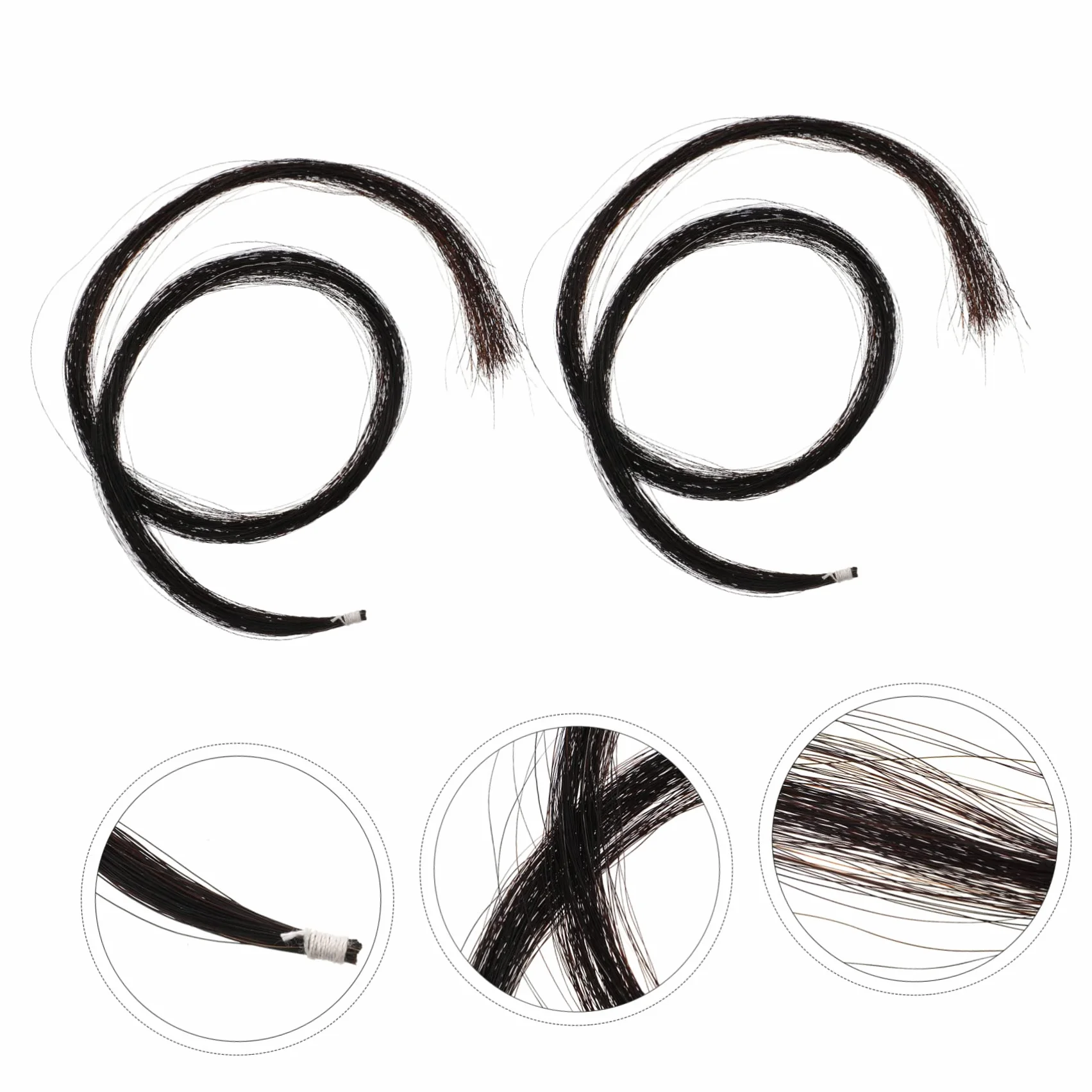 Hanks Natural Violin Horse Hair for Bow Repair Durable String Accessory for Violin and Smaller Instruments Pre-tied for Easy Installation