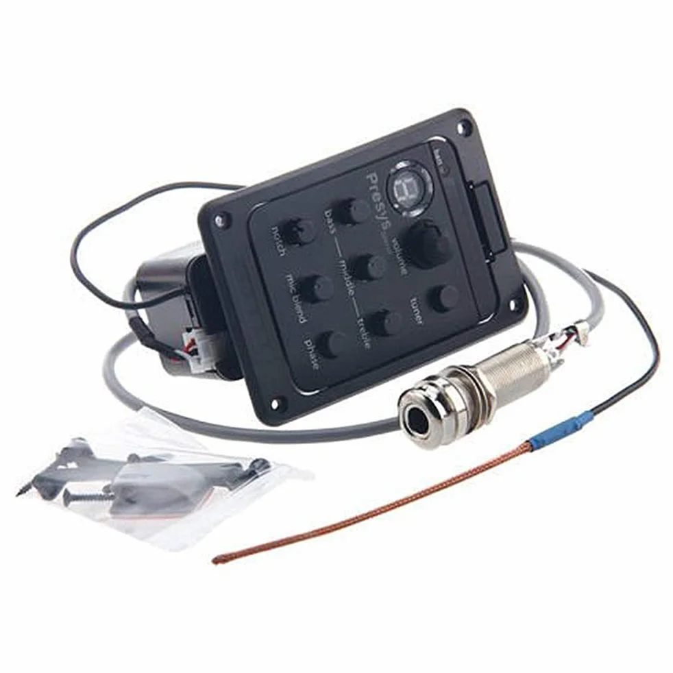 Przetwornik do gitary, przedwzmacniacz gitarowy EQ Tuner Piezo Pickup Beat Gitara Części Akcesoria