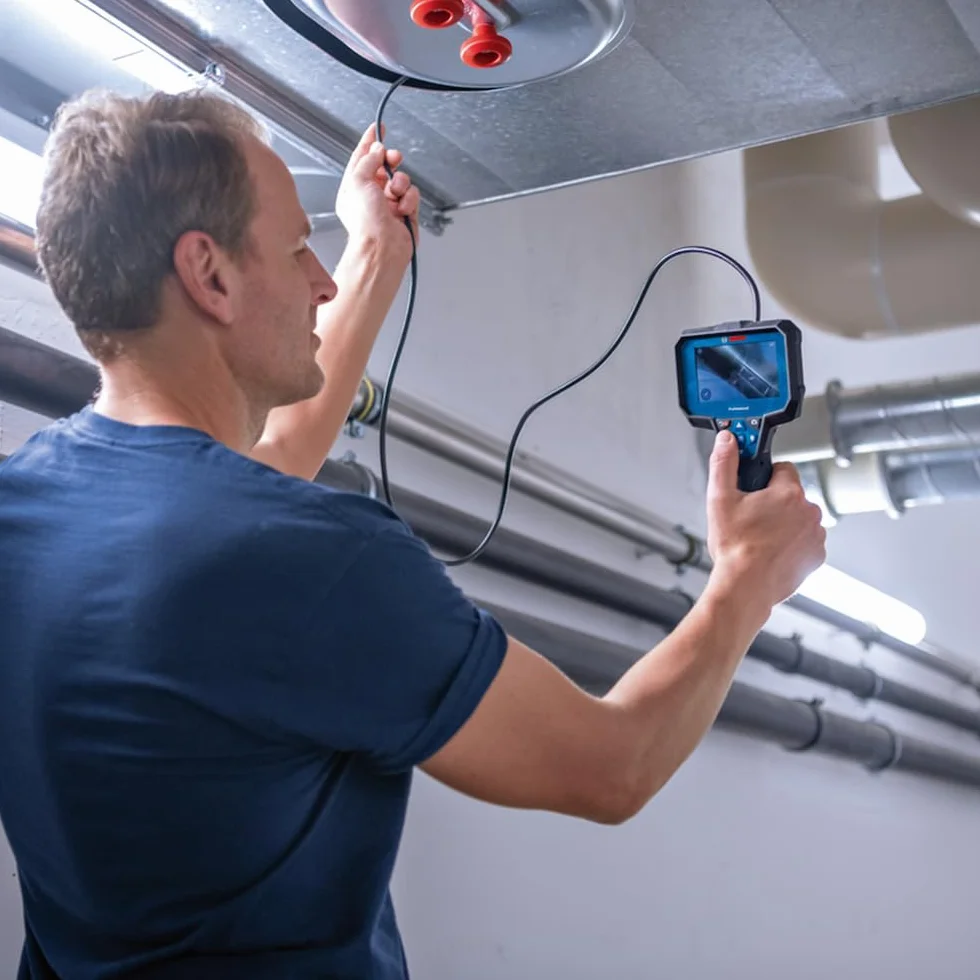 Bosch Professional: Kamera inspekcyjna GIC 12V-4-23 C(długość przewodu: 150 cm, funkcja orientacji Up Indication, wyświetlacz o wysokiej rozdzielczości: ekran 4,3", 800 x 480 px, opakowanie kartonowe)