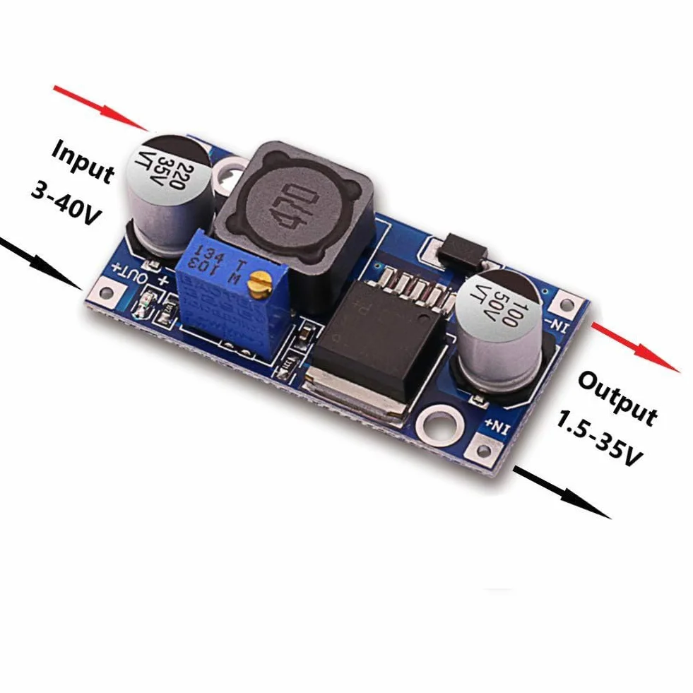 Hailege Moduł regulatora mocy 3A DC-DC Buck Step Down 3A, moduł konwersji mocy 24 V do 12 V, 5 V, 3 V, regulowany