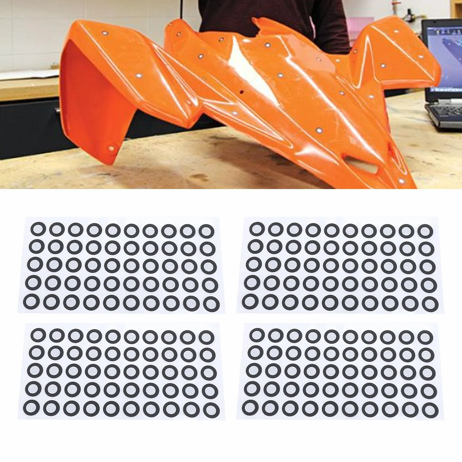 Marker do Skanowania 3D 6mm, 500 Sztuk Kropek śledzących 3D Markery Punktów Odniesienia do Skanera 3D, Markery Odbicia Rozproszonego do Skanowania 3D