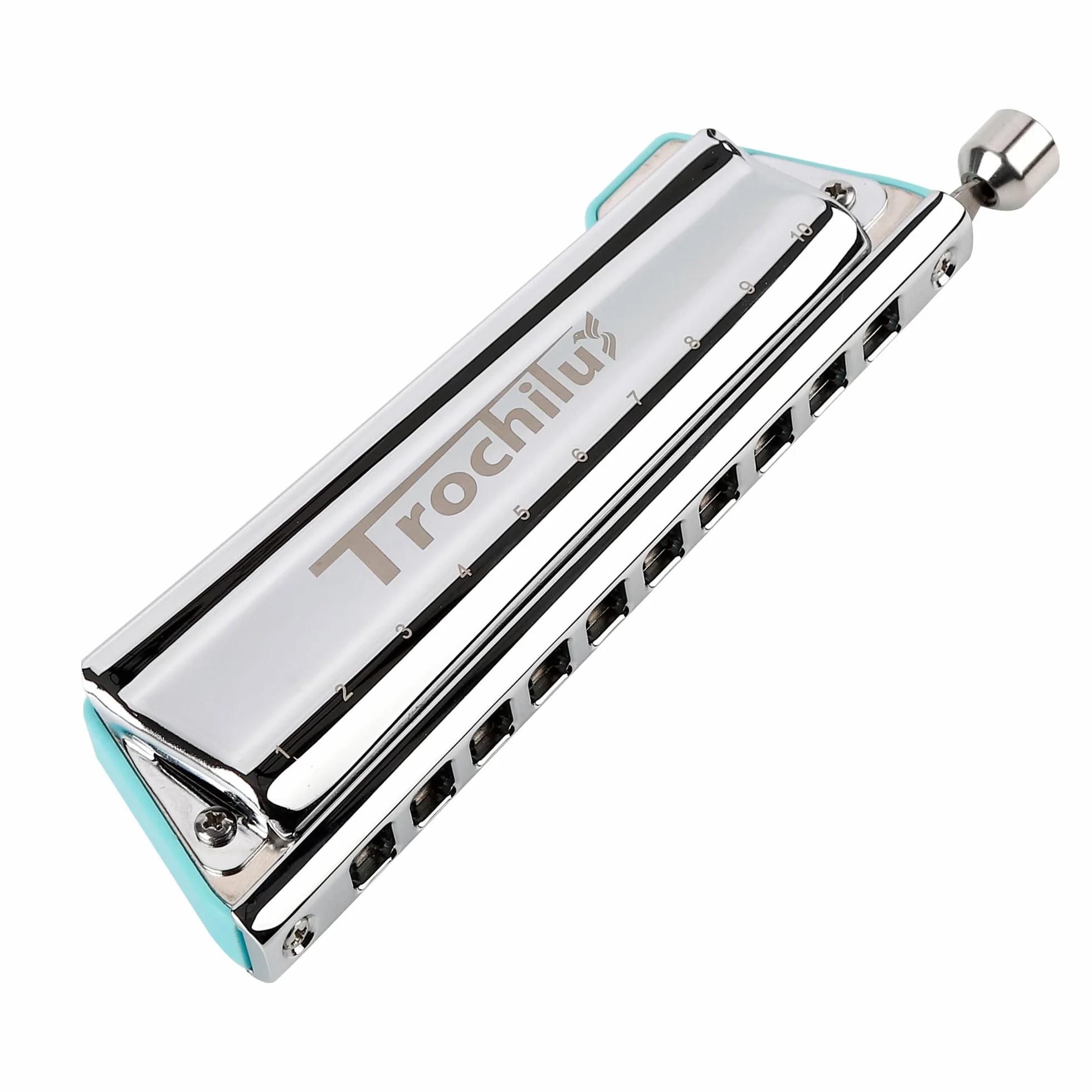 JDR Trochilus Harmonijka chromatyczna C, Armonica, bezzaworowa, harfa, usta, organ, chromonika, z etui dla dorosłych, profesjonalistów, początkujących, dzieci, zmieniacz gier, niebieski / Ritcher