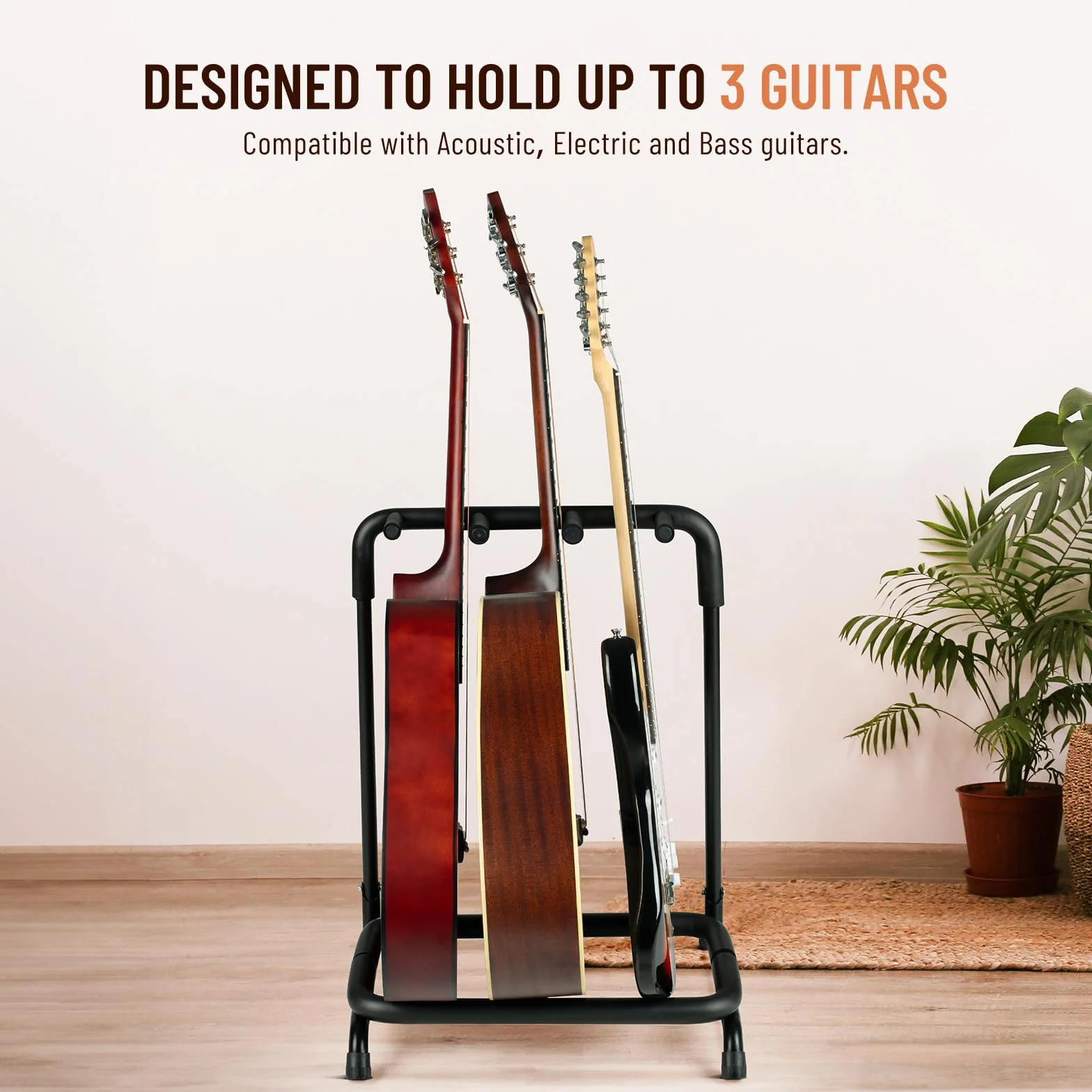 CAHAYA CY0344 składany stojak na gitarę: uchwyt na gitarę z grubą rurką i powłoką piankową dla lepszej ochrony - statyw gitarowy odpowiedni do wszystkich typów gitar, CY0344