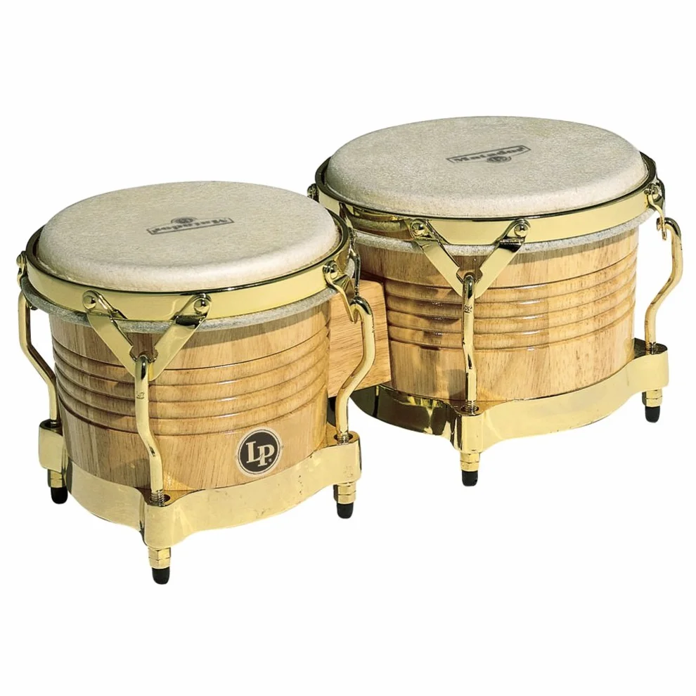 Latin Percussion LP811002 Matador Wood Bongos - naturalne/złote