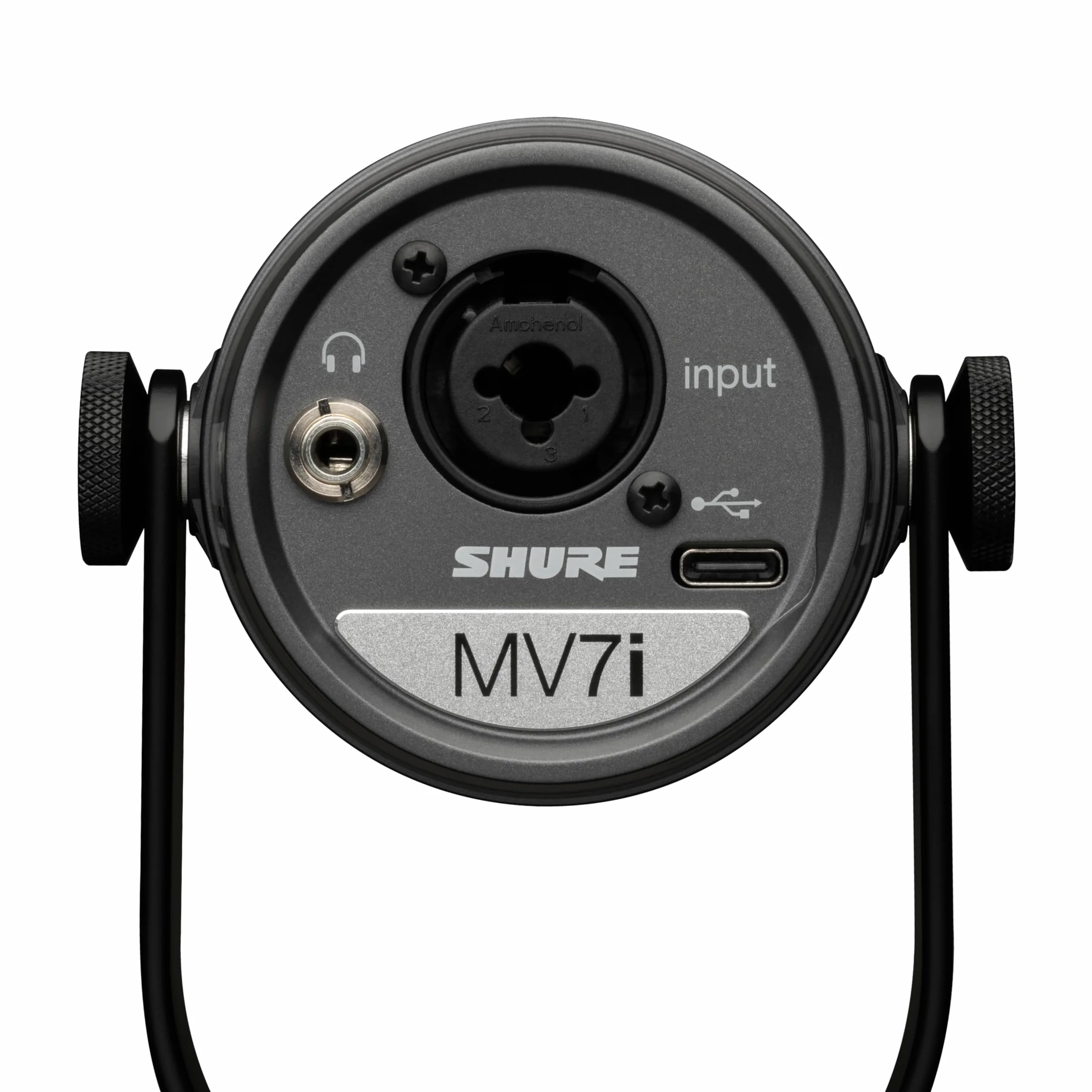 Shure Mikrofon MV7i Smart Podcast + Wbudowany Interfejs Audio – Zestaw Sprzętu z 2 Kanałami dla Podwójnych Mikrofonów XLR lub Mikrofon + Instrumenty XLR - Bezpośrednie Połączenie USB-C z PC/Telefonem