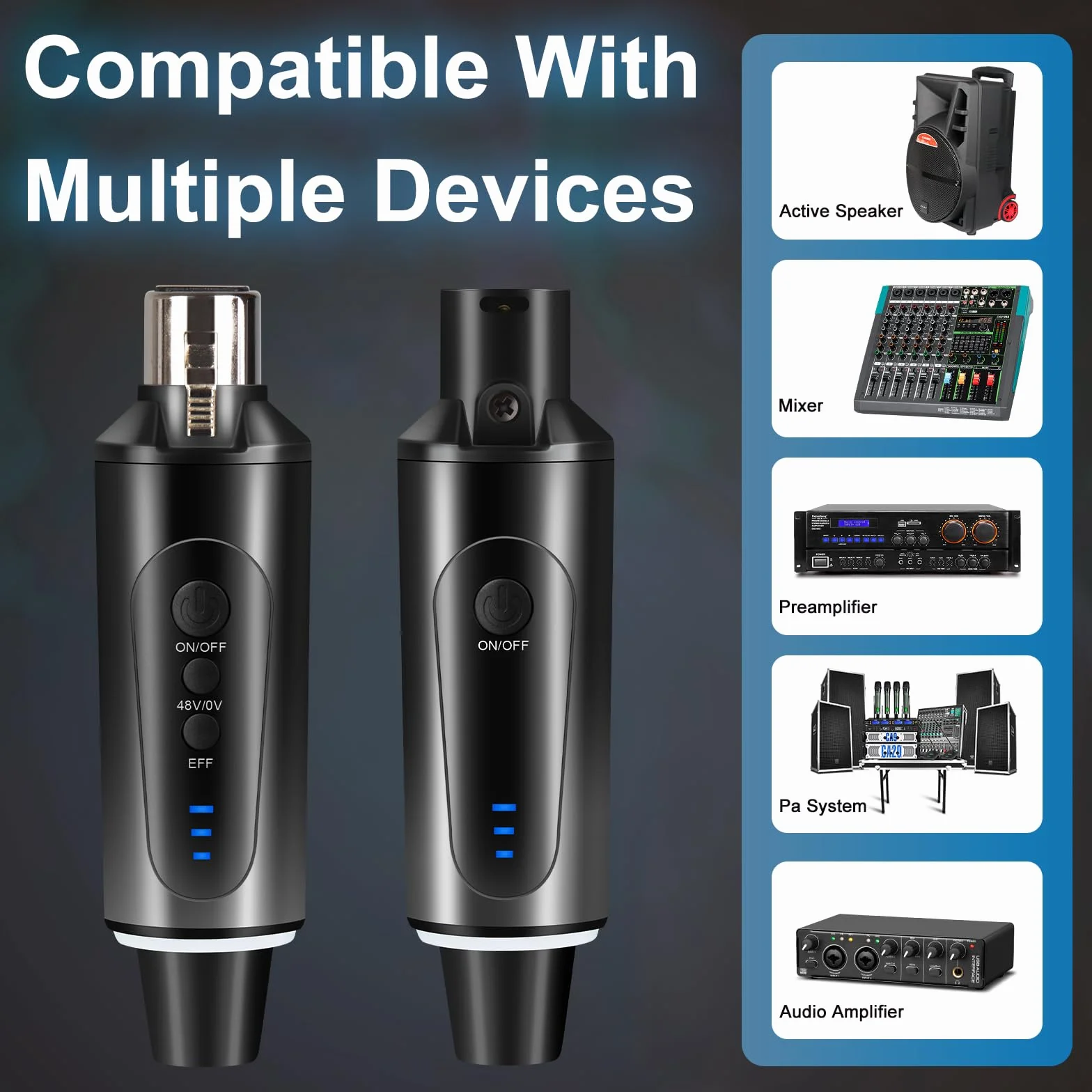 Depusheng S5 System mikrofonu bezprzewodowego, nadajnik gitarowy, wtyczka XLR, zasilanie fantomowe 48 V