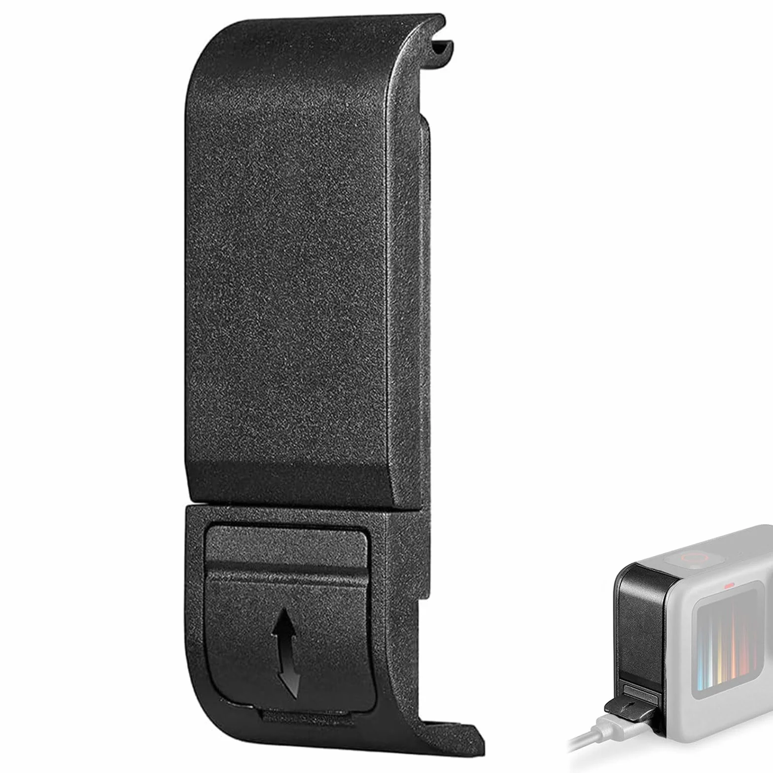 Pokrywa baterii kompatybilna z GoPro Hero 13 12 11 10 9, przeciwpyłowa osłona boczna drzwi boczne wymienna wymienna osłona baterii z portem typu C akcesoria kompatybilne z GoPro, czarny, 1 szt