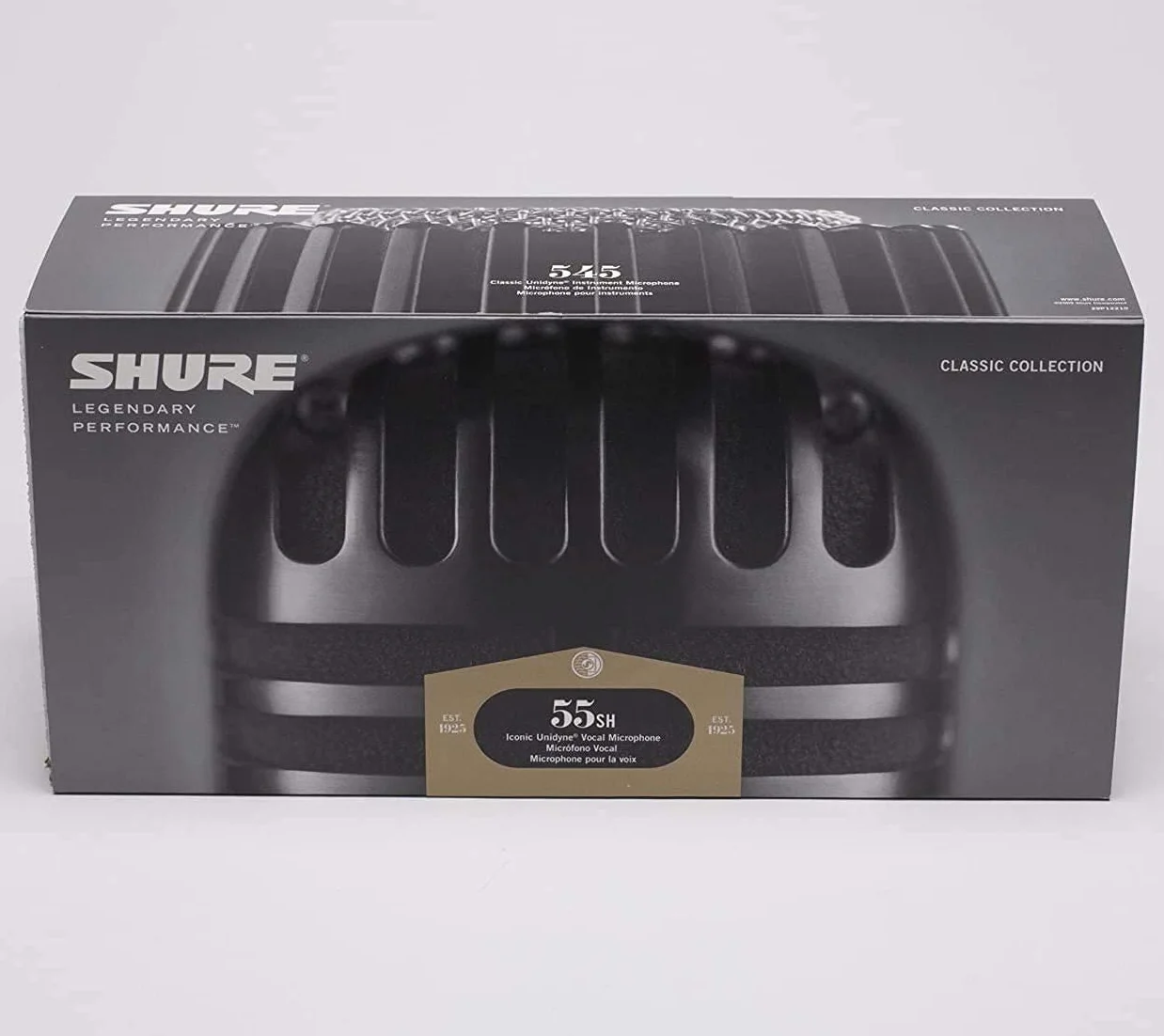 Shure 55sh Series II Iconic Unidyne Dynamiczny mikrofon wokalny, klasyczny, z kardioidalną charakterystyką kierunkową do występów na żywo, mikrofon z adapterem gwintu