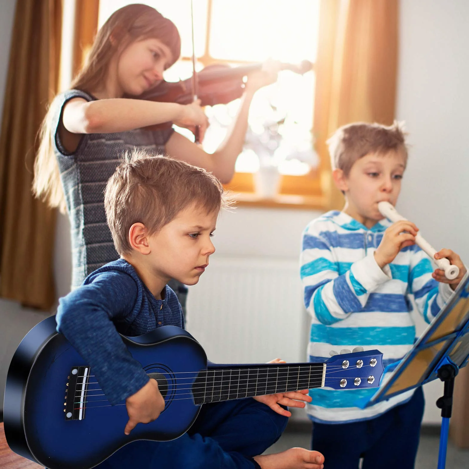 Ejoyous Ukulele 21 cali dla początkujących dzieci gitara koncertowa 6-strunowa, gitara klasyczna dla dzieci i dorosłych początkujących