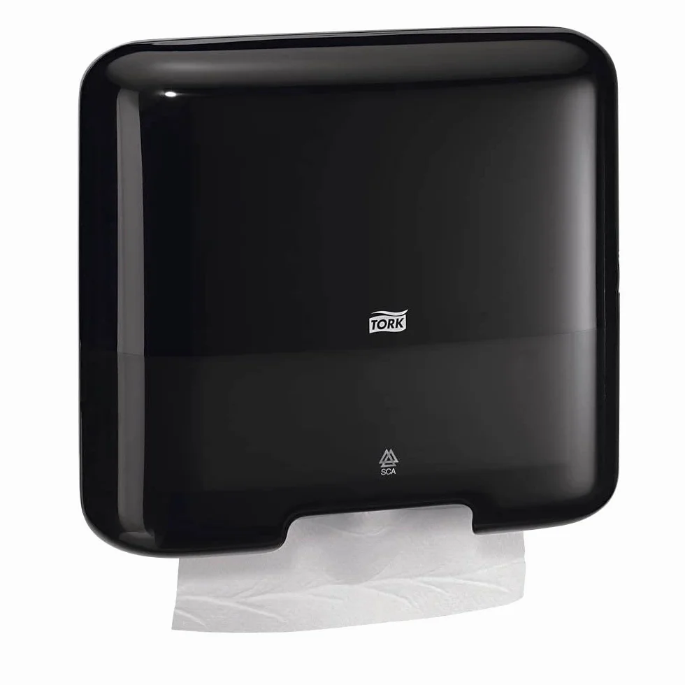 Tork Mini dozownik do ręczników papierowych z zygzakiem i zakładkami warstwowymi 553108, Elevation Design – kompaktowy dozownik ręczników H3 do składanych ręczników do wyjmowania pojedynczych arkuszy,