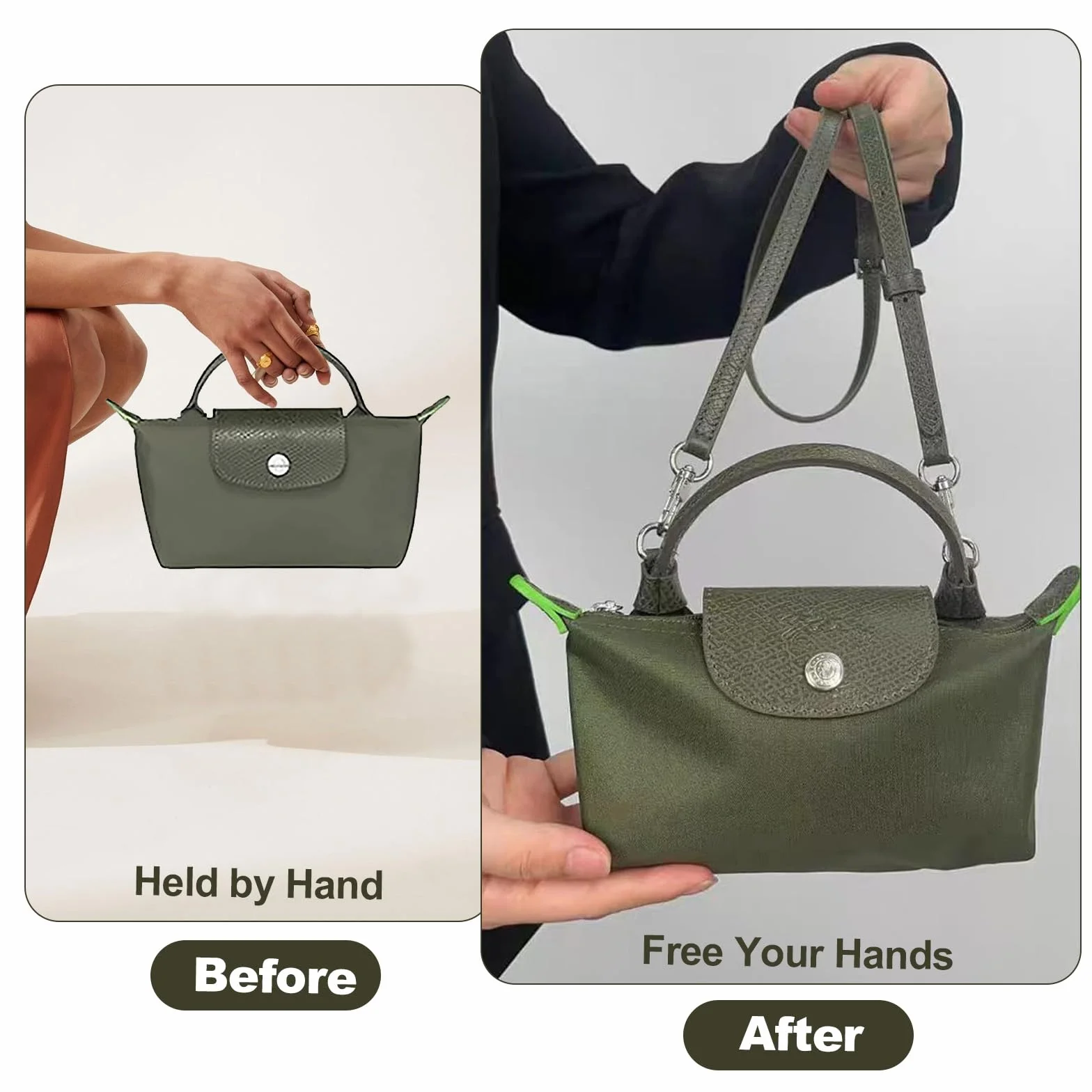 Kompatybilny z paskiem na ramię Longchamp Pasek na ramię ze skóry kompatybilny z paskiem na ramię Longchamp Pasek Le Pliage Mini Pasek na ramię Le Pliage kompatybilny z Longchamp Mini