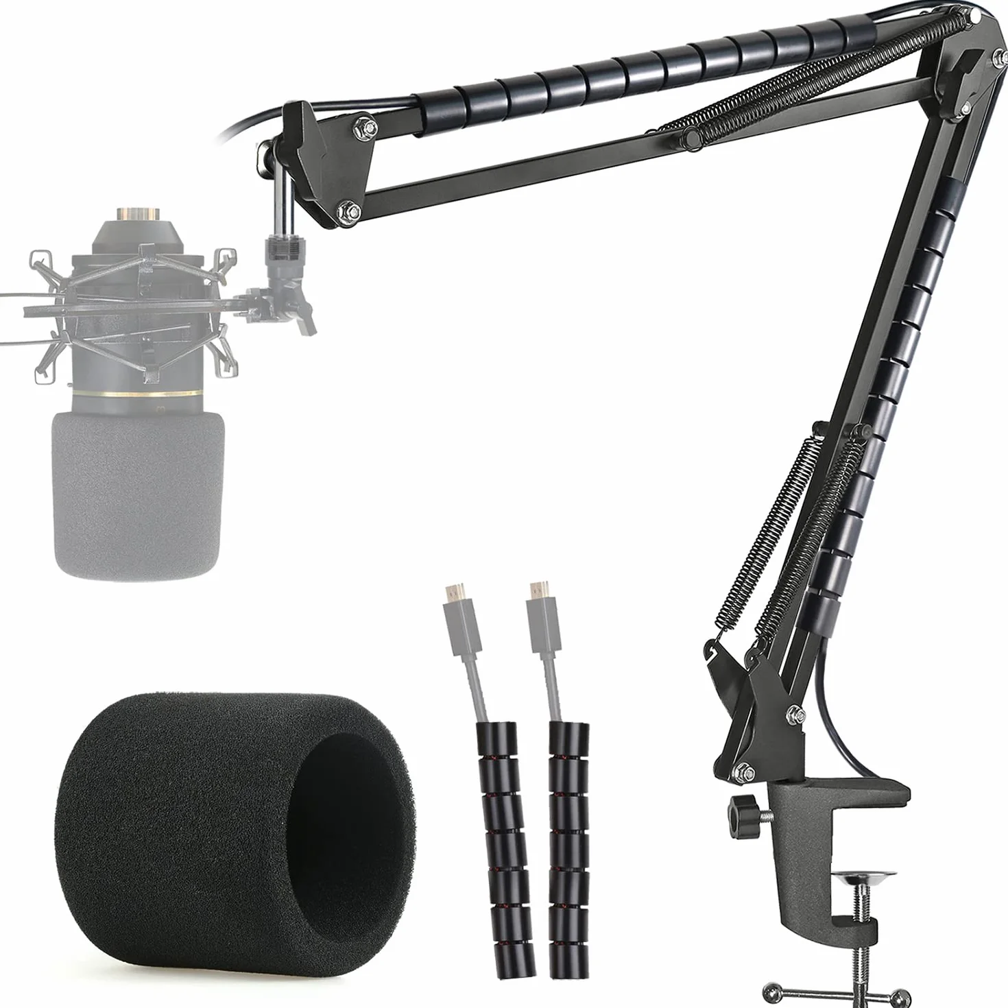 MXL 770 990 statyw mikrofonowy z filtrem pop – stojak na ramię mikrofonu z przednią szybą, tuleja kablowa kompatybilna z MXL Mics 770 990 by YOUSHARES