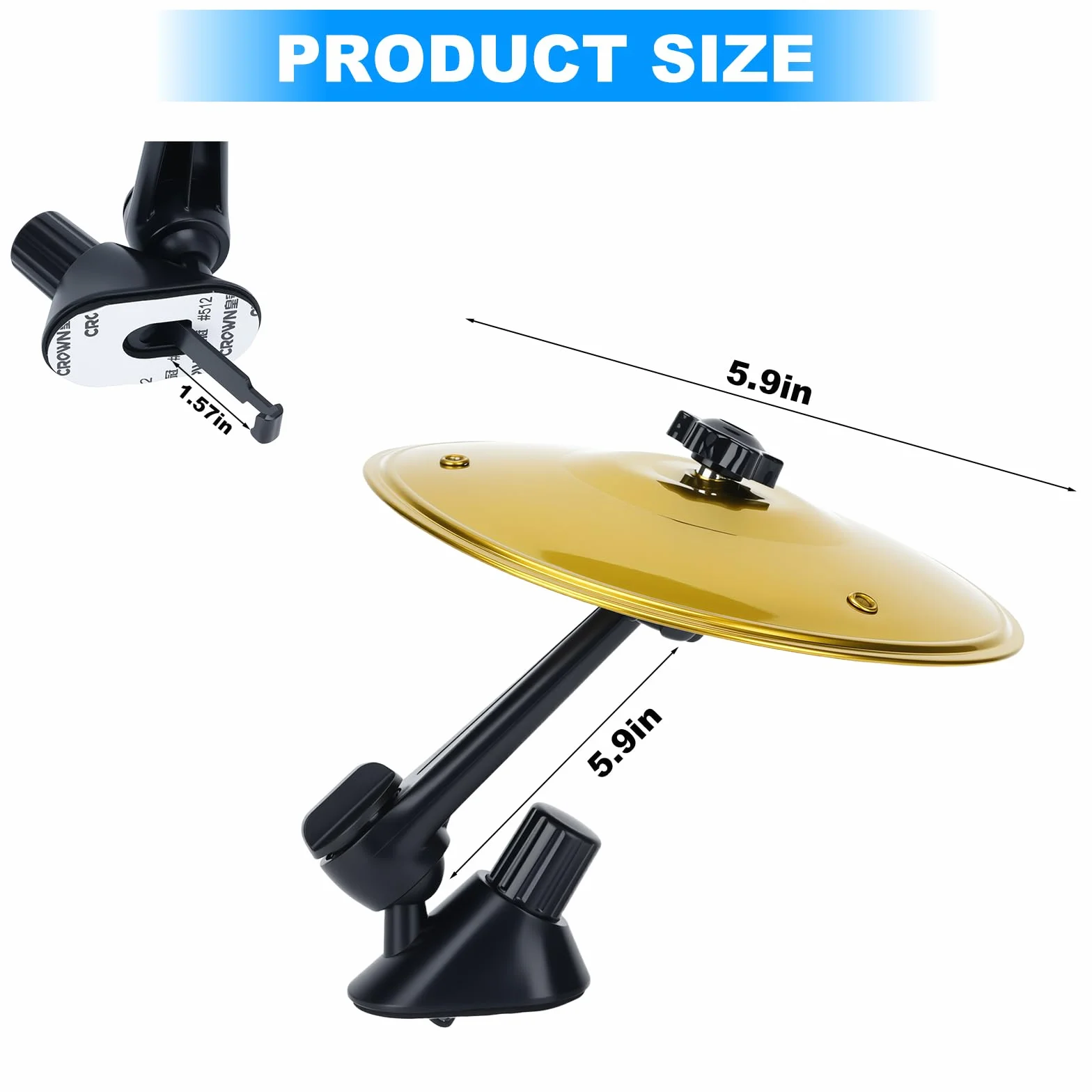 Samochodowy cymbal, zabawny, mini bęben samochodowy, instrument muzyczny, łatwy montaż, do wszystkich rodzajów pojazdów
