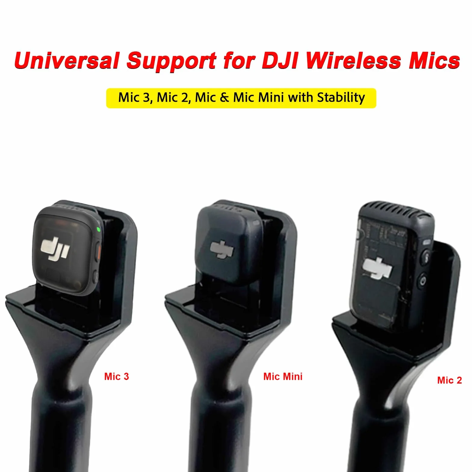 Uchwyt mikrofonowy do DJI Mic 3/Mini/1/2/Rode Wireless GO II Handle Rig bezprzewodowy Interview Lavalier ręczny adapter do Osmo kieszonkowy 3 Mic2/Hollyland Lark