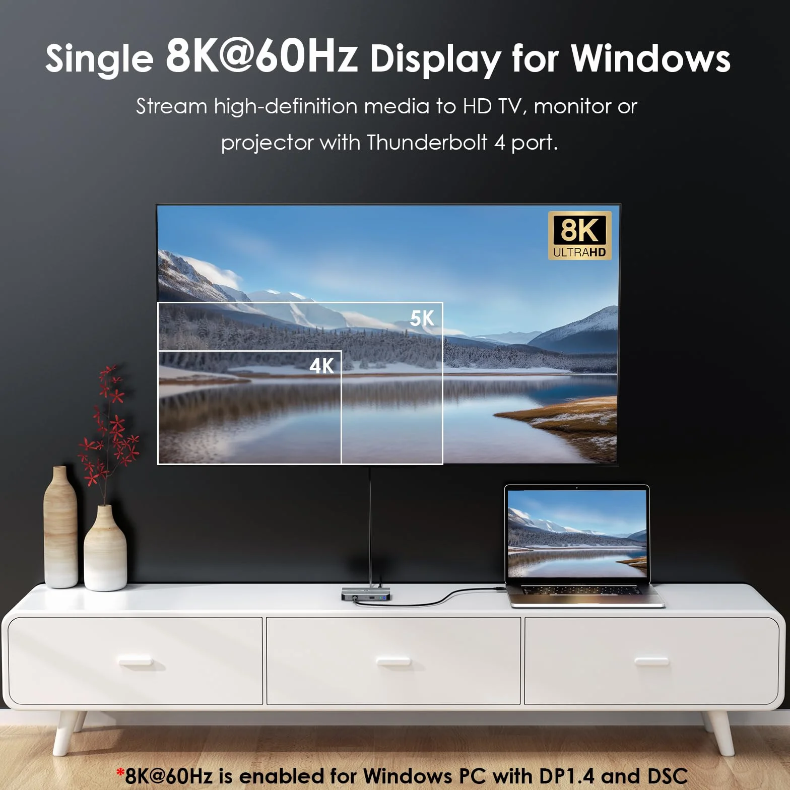 Stacja dokująca Thunderbolt 4, WAVLINK Hub USB C z podwójnym wyświetlaczem 4K@60Hz, dostarczanie mocy 100W, USB-A 3.2 Gen 2, do MacBook Pro/Air M1 M2 M3, laptop Thunderbolt 4/3
