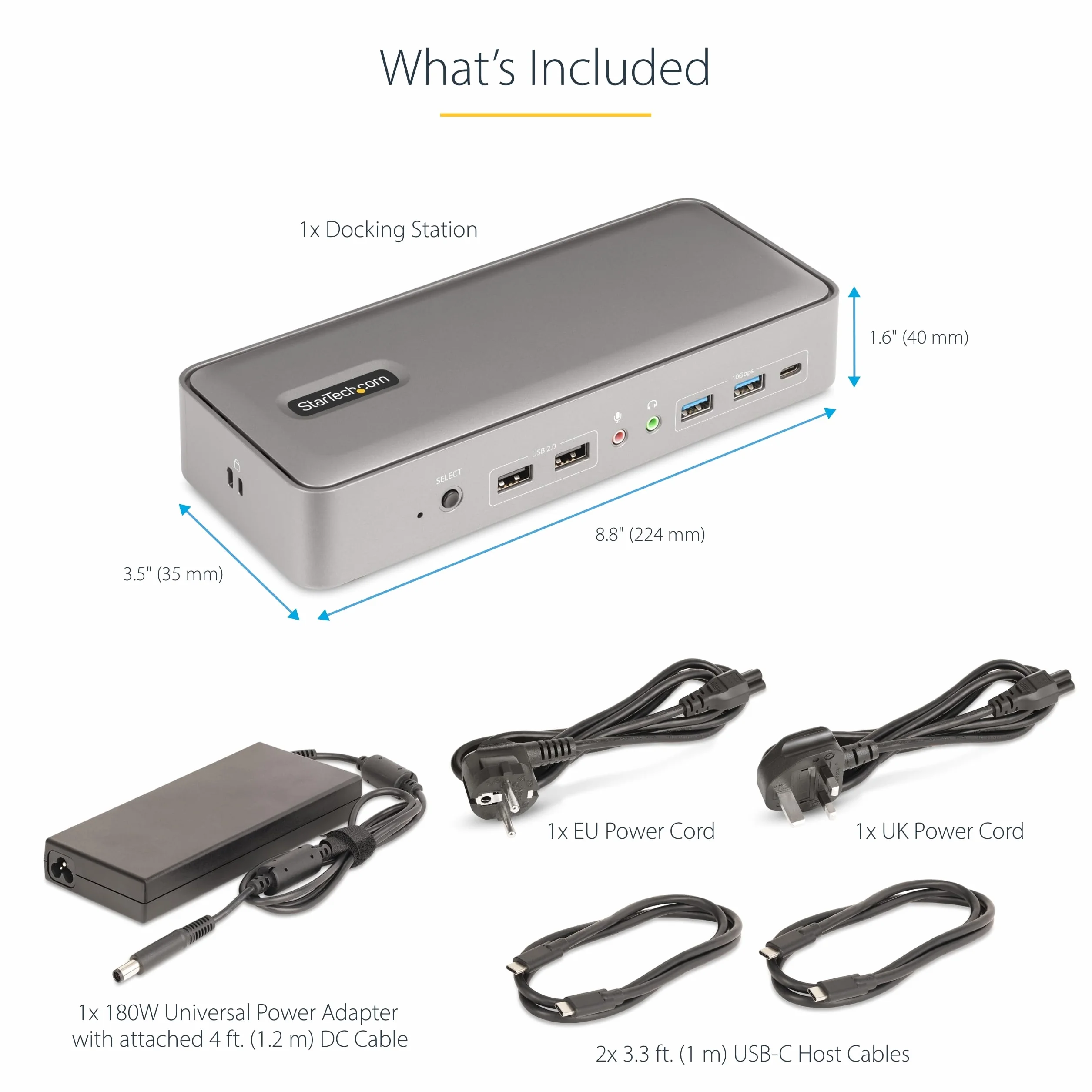 StarTech.com Stacja dokująca KVM USB-C do dwóch laptopów - DisplayPort 4K 60Hz stacja dokująca dla 2 monitorów - 5-portowy koncentrator USB, GbE, zasilacz 90W/45W (129UE-USBC-KVM-DOCK)