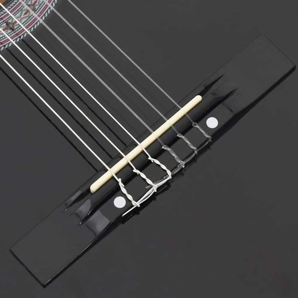 vidaXL Gitara klasyczna z wycięciem, 6 strun, czarna, 38"