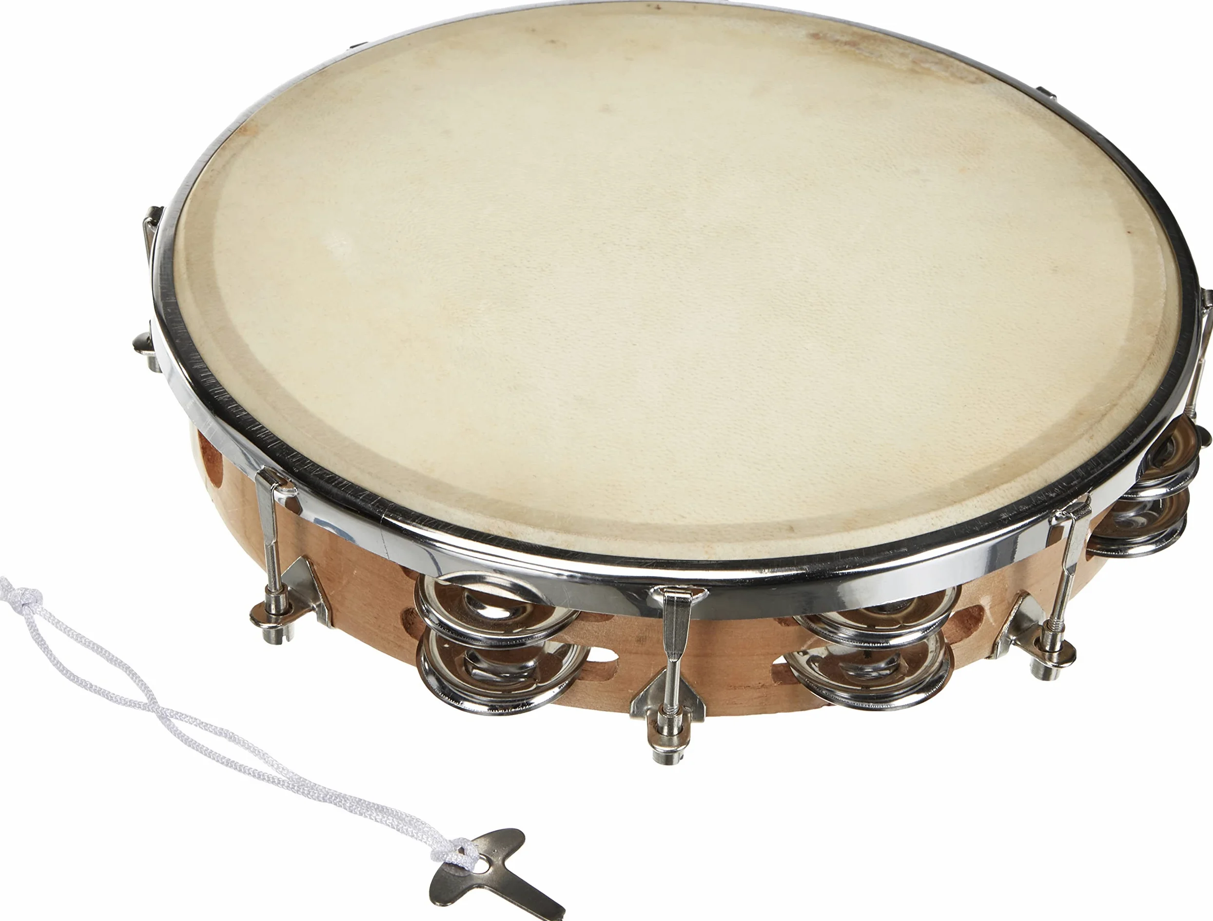 FUZEAU 590 tambourin naturalne futro 25 cm + 18 CYMB