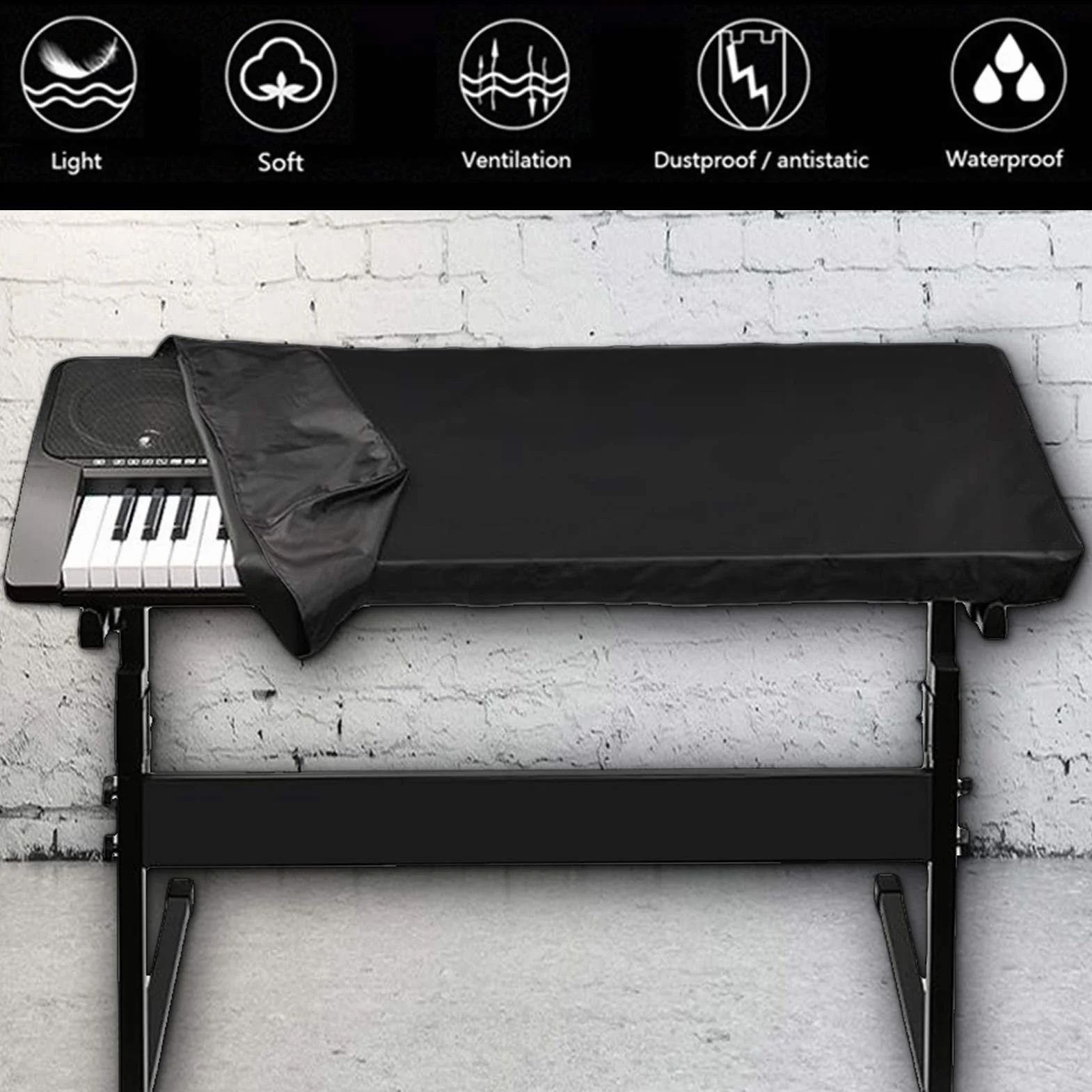 88-klawiszowy futerał na fortepian, miękki, chroniący przed kurzem i wodoodporny materiał Oxford do pianina elektrycznego, klawiatury fortepianowej, Kawai, Roland,