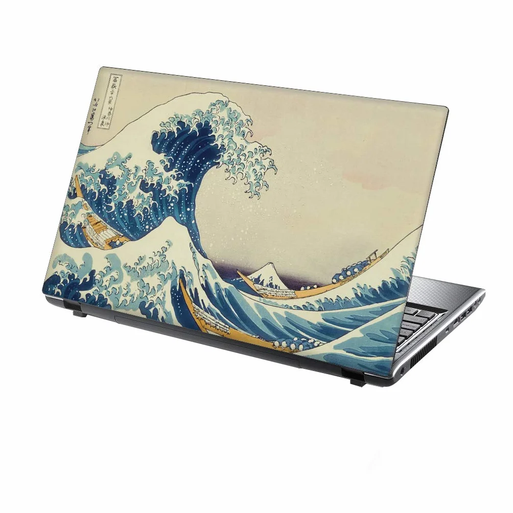 TaylorHe folia naklejka winylowa z kolorowymi wzorami do 15 cali (38 cm x 25,5 cm) laptop Skin duża fala, morze