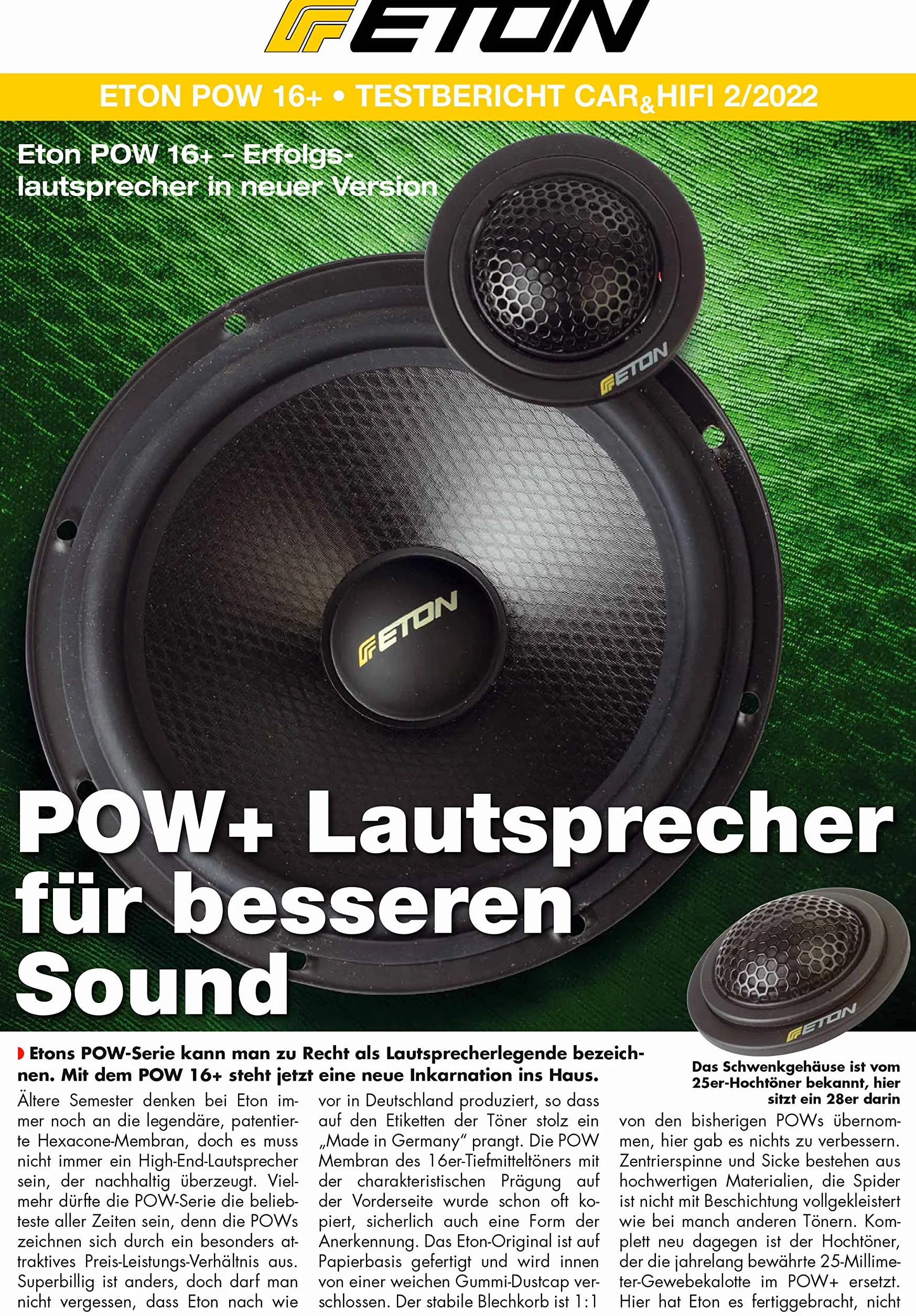 Eton POW16+, 16,5 cm, 2-Wege Kompo Lautsprecher System ET-POW16P