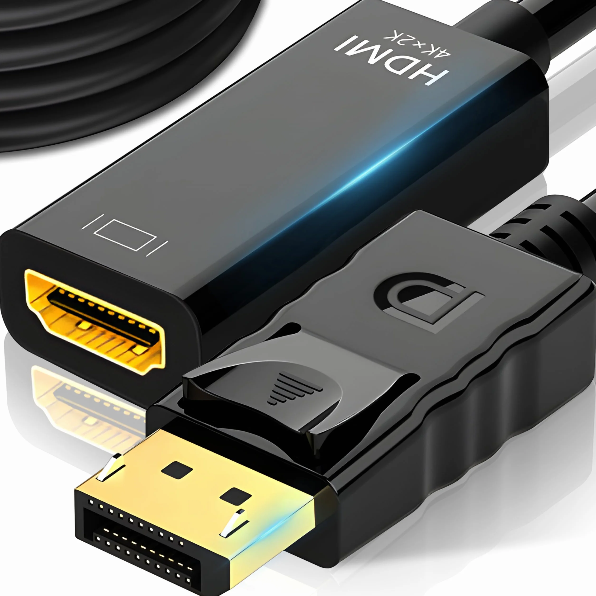 Retoo DisplayPort na adapter HDMI, Mini Display Port na konwerter do gniazda kompatybilny z HDTV, monitorem, projektorem, komputerem stacjonarnym, Surface, Minidisplayport Thunderbolt, 24,5 cm, czarny