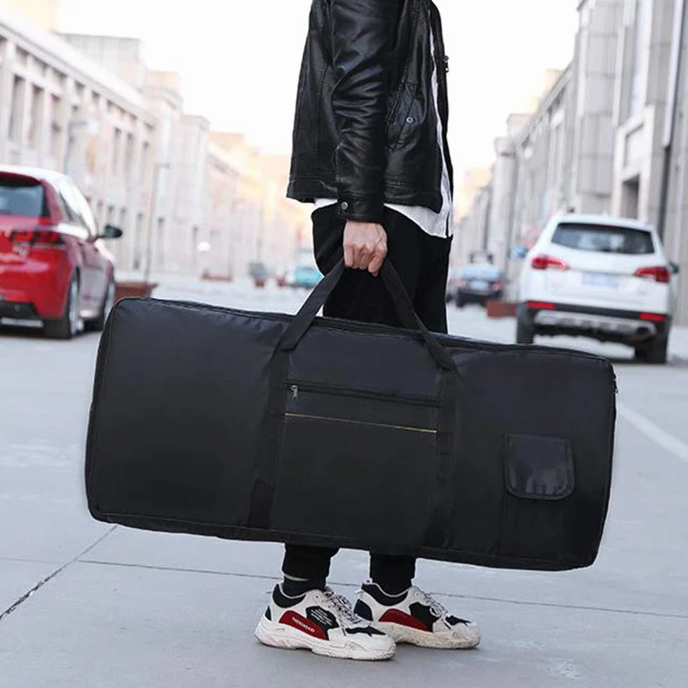 Guer Etui ochronne na keyboard 61 nuta, wyściełane, na pianino z 61 klawiszami i elektrycznym pianinem, z tkaniny Oxford 420D, wodoodporne, 98 x 41 x 13 cm, kolor czarny