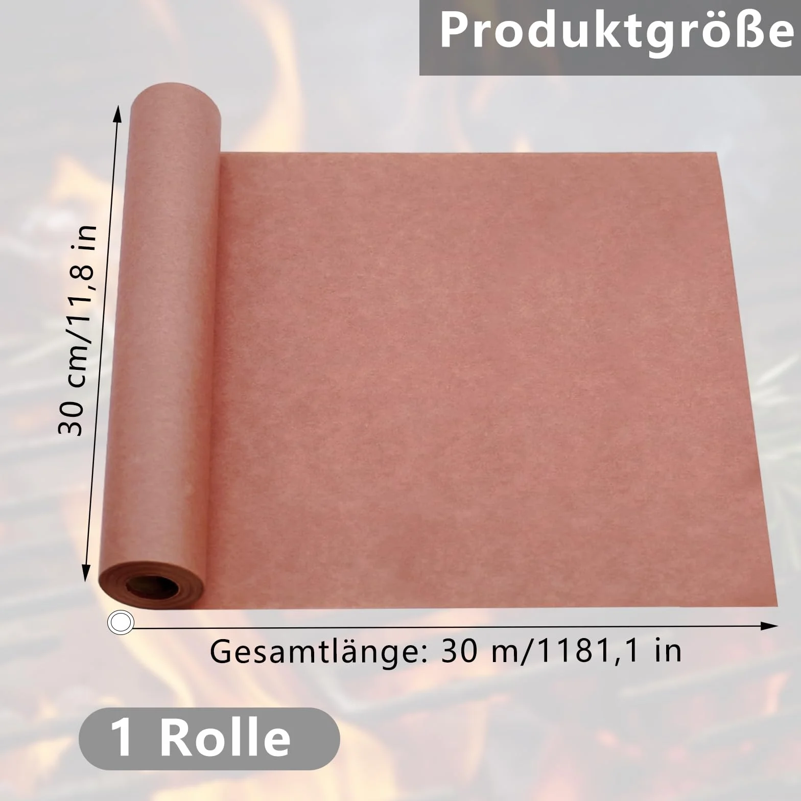 Butcher Paper, różowy papier typu kraftowego, 30 cm × 30 m, oryginalny papier rzeźniczy, papier rzeźniczy, rolka papieru rzeźnikowego, papier butcher do wędzenia, mięsa rybnego, grilla