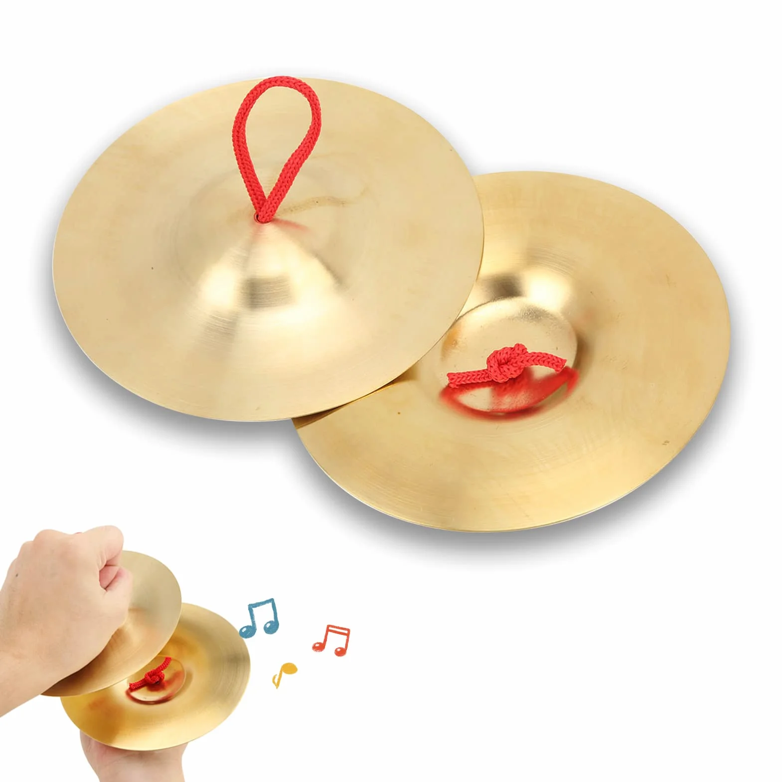Crash Cymbal, 2 szt. Mosiężny ręczny instrument perkusyjny Instrument perkusyjny dla dzieci Dorośli